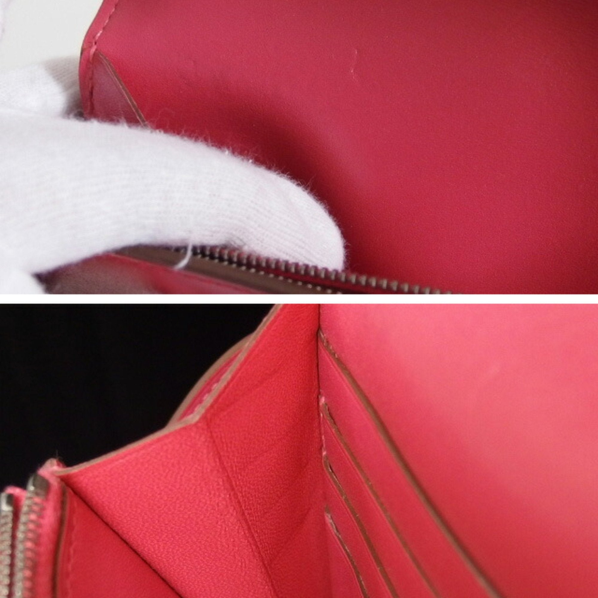 Hermes Pink Box Calf Leather Long Wallet (Bi-Fold) (Pre-Owned)