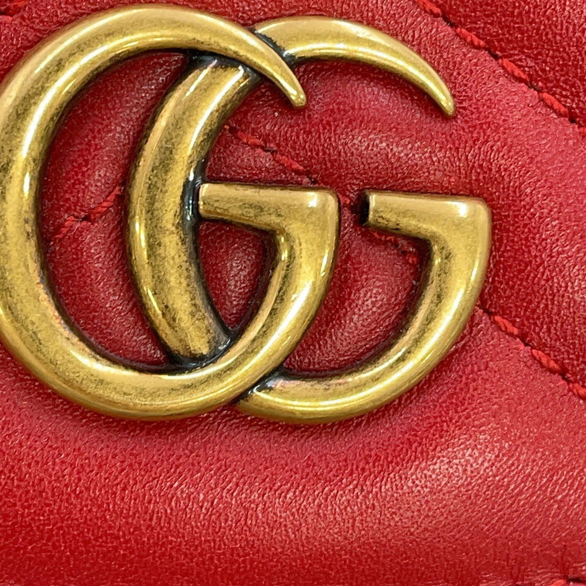 Gucci Red Color Leather Backpack Handbag (Pre-Owned)