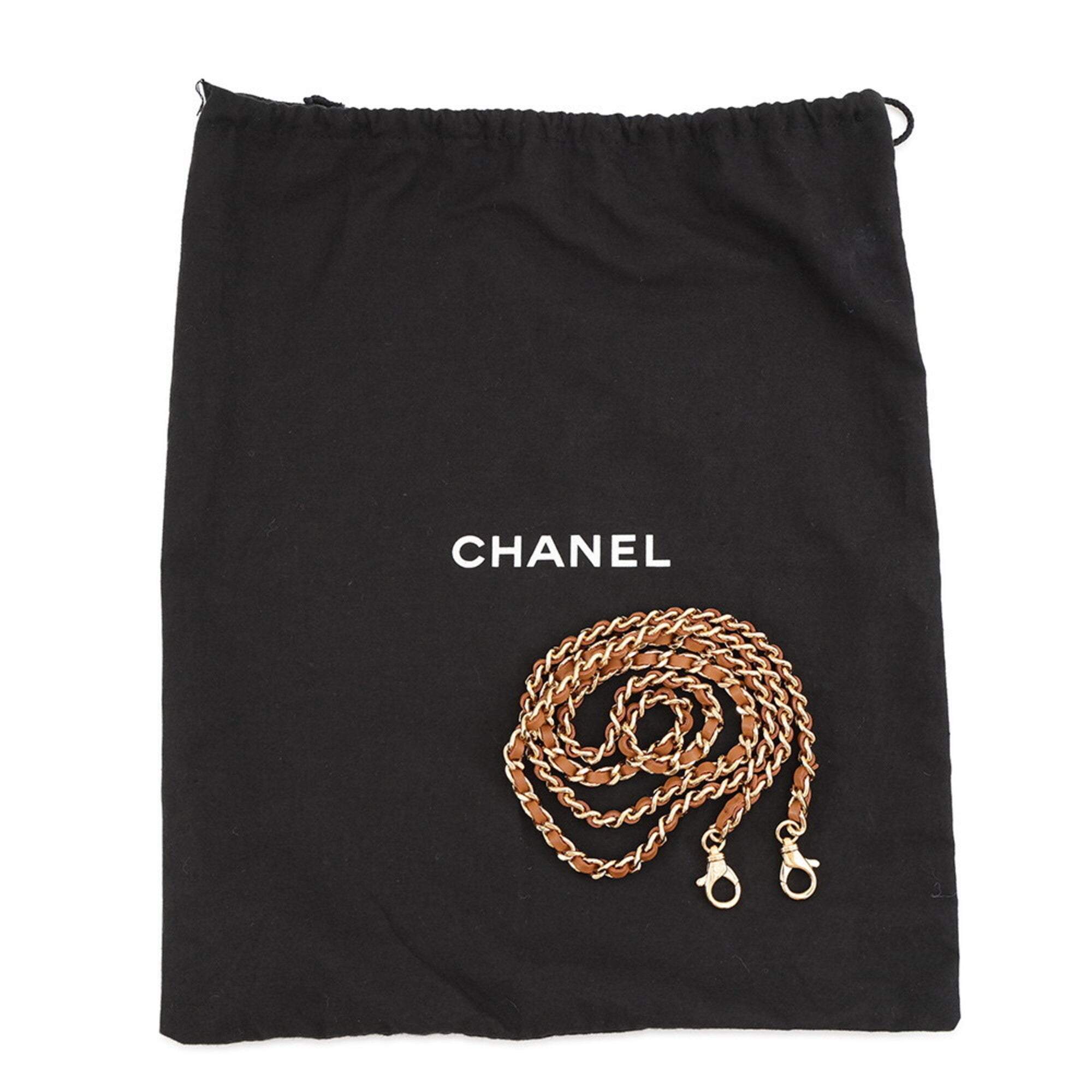 Chanel Brown Light Blue Denim Leather Shoulder Bag Vanity Bag (Pre-Owned)