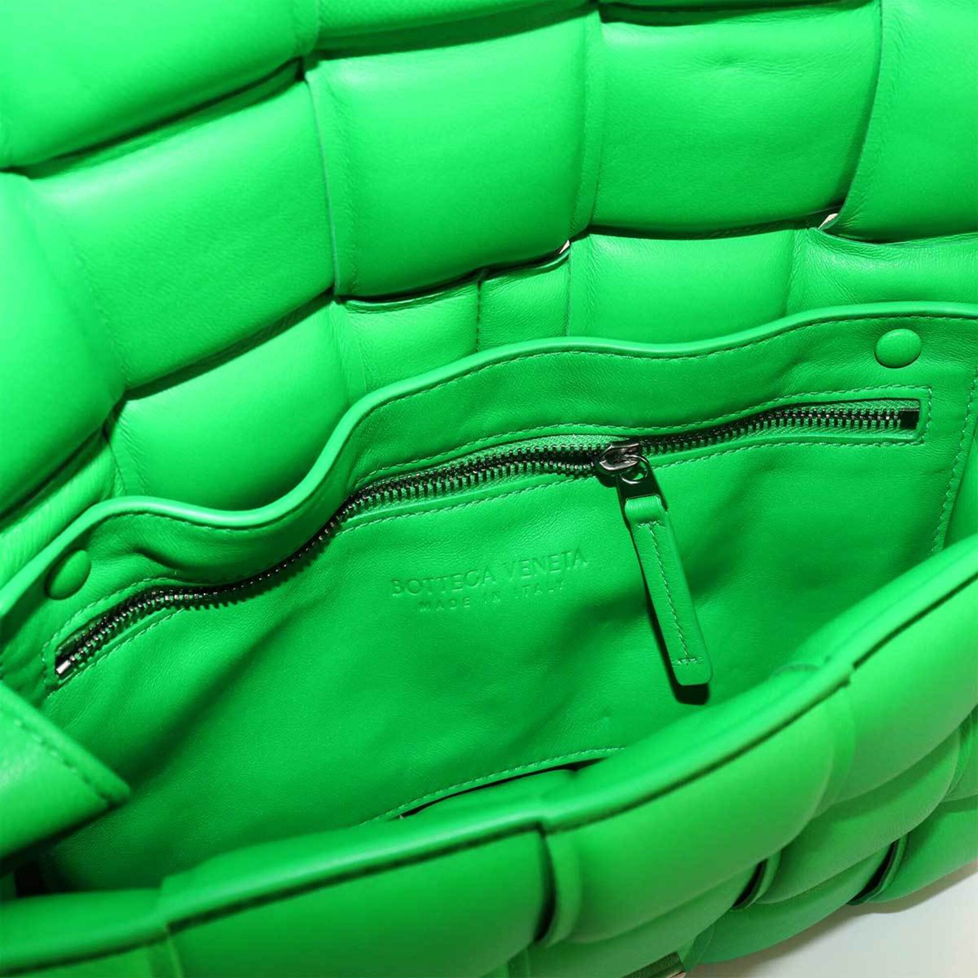 Bottega Veneta Green Leather Handbag Shoulder Bag (Pre-Owned)