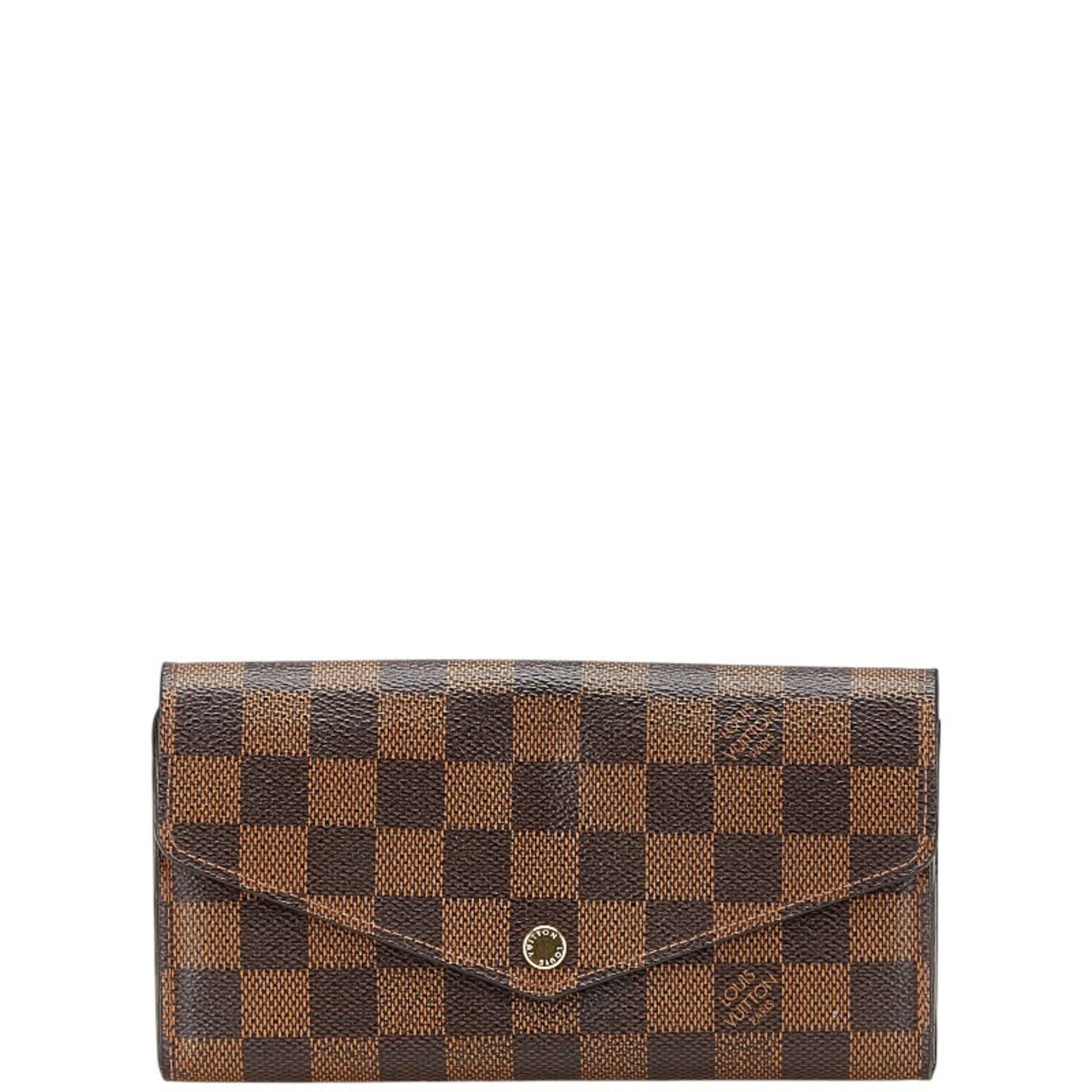 Louis Vuitton Brown Pvc Leather Long Wallet (Tri-Fold) (Pre-Owned)