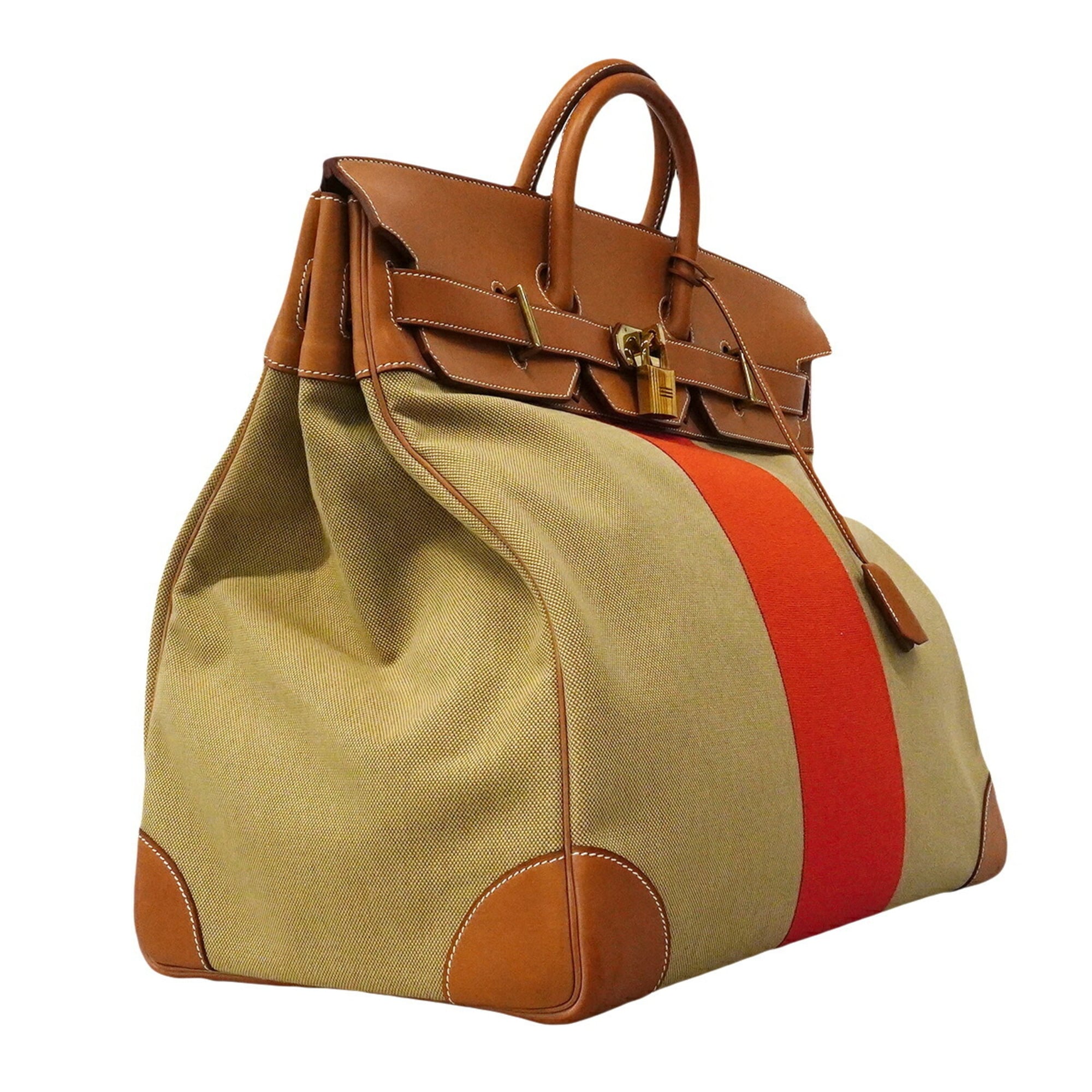 Hermes Fauve Ficelle Toile H Barenia Leather Barenia Leather Handbag (Pre-Owned)