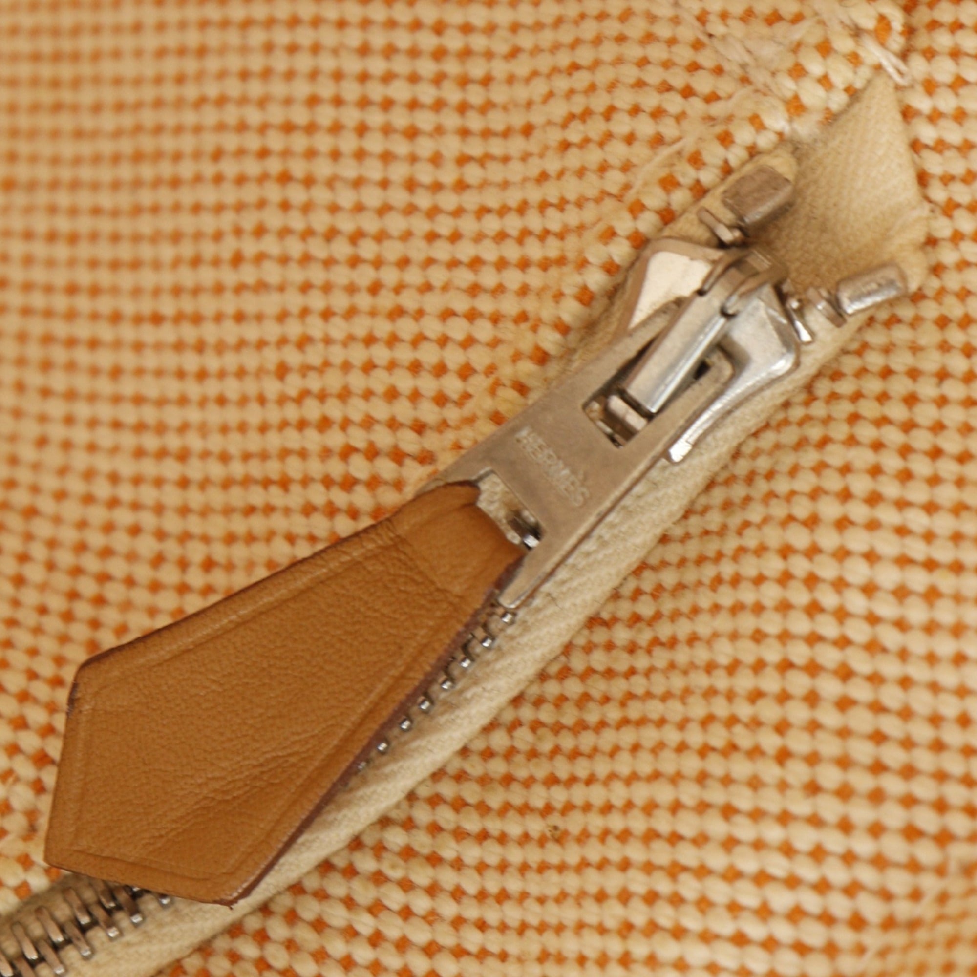 Hermes Orange Canvas Handbag (Pre-Owned)