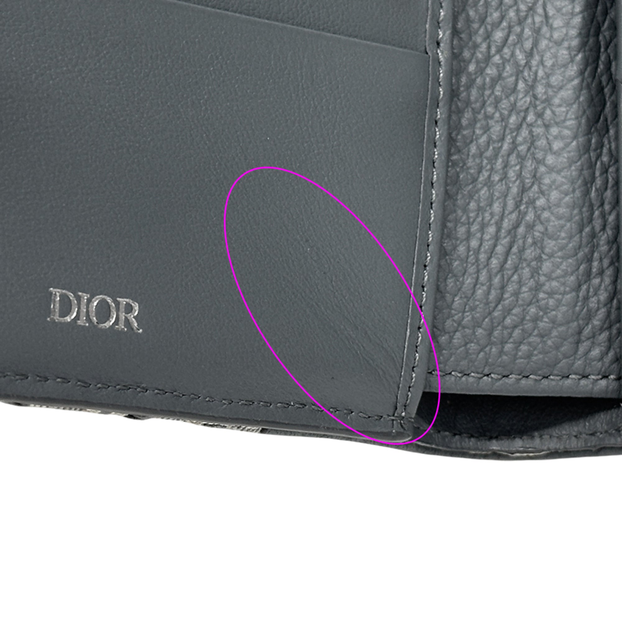 Christian Dior Gray Leather Wallet (Bi-Fold) (Pre-Owned)