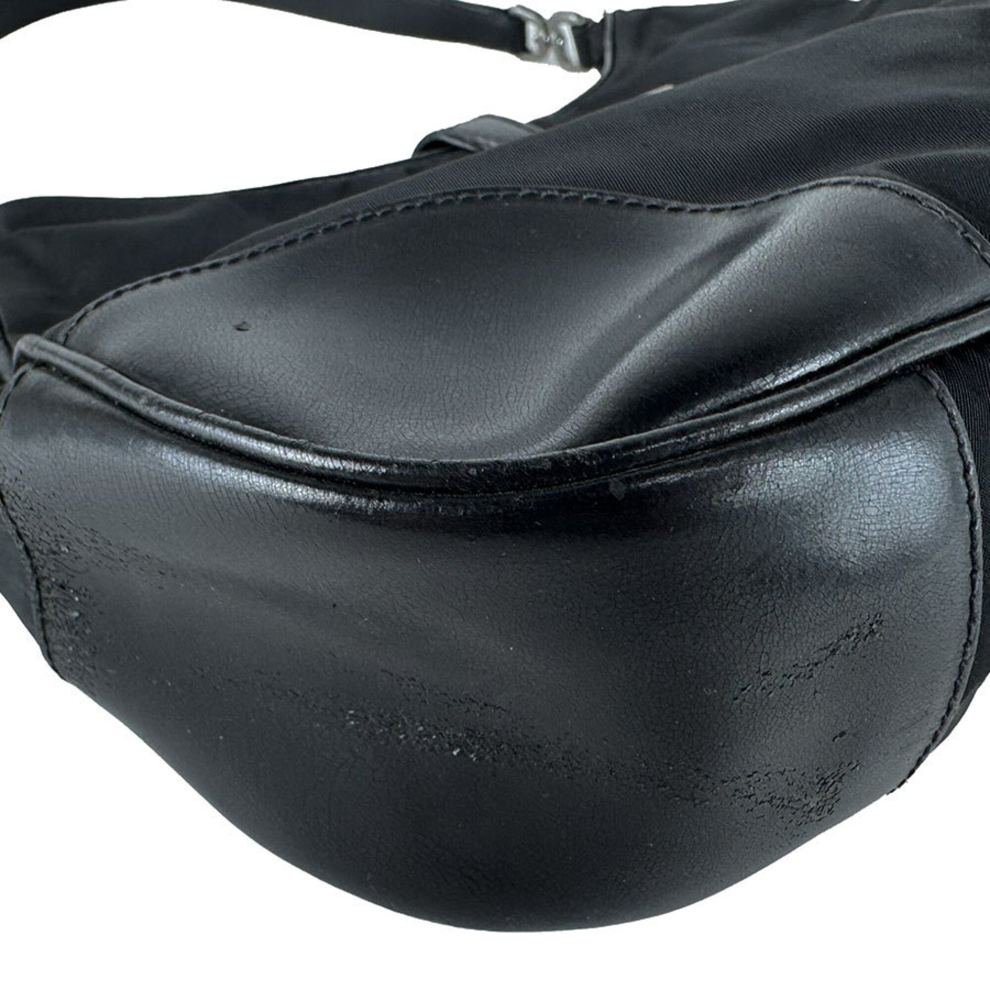 Prada Black Nylon Leather Handbag (Pre-Owned)