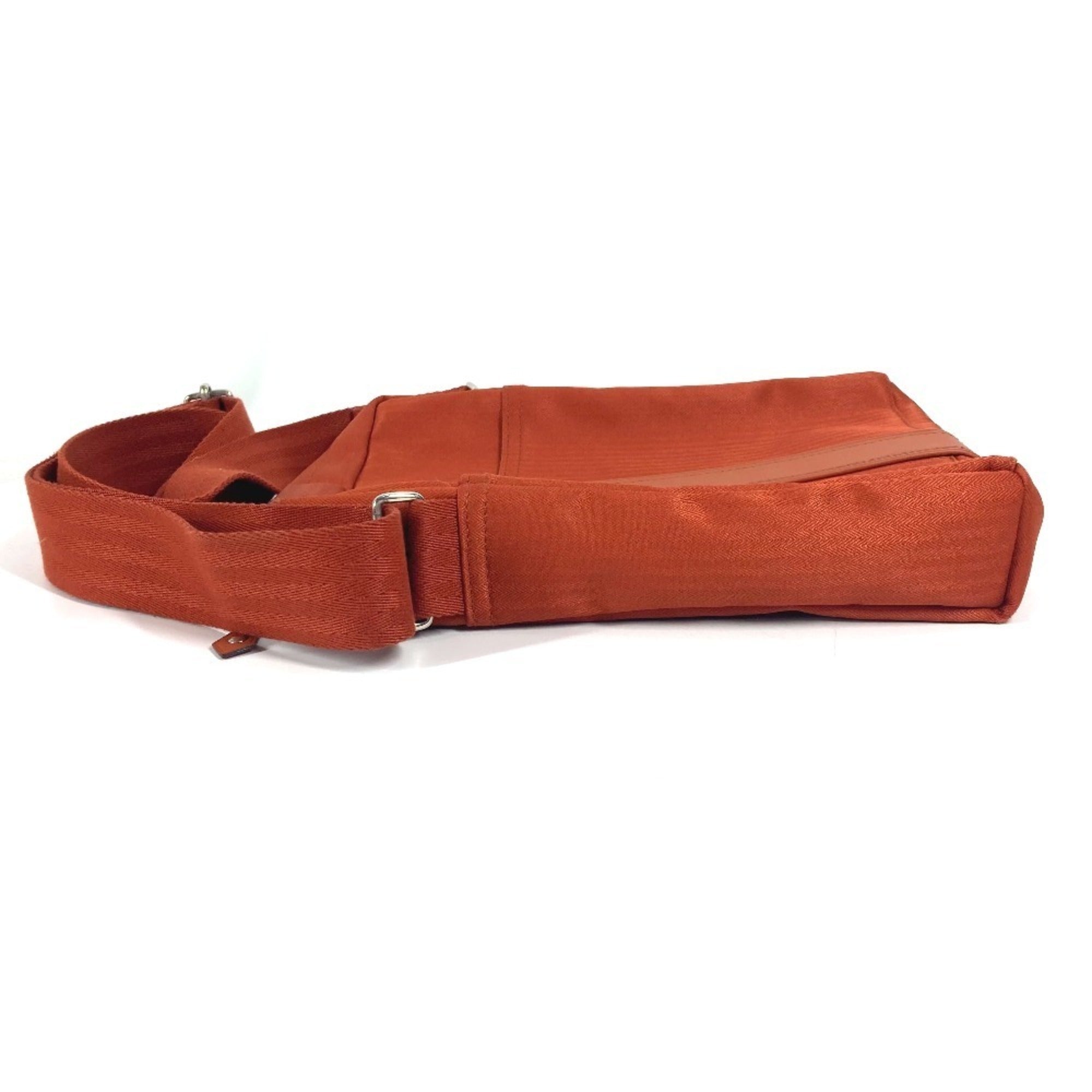 Hermes Acapulco Orange Nylon Canvas Pochette Shoulder Bag (Pre-Owned)