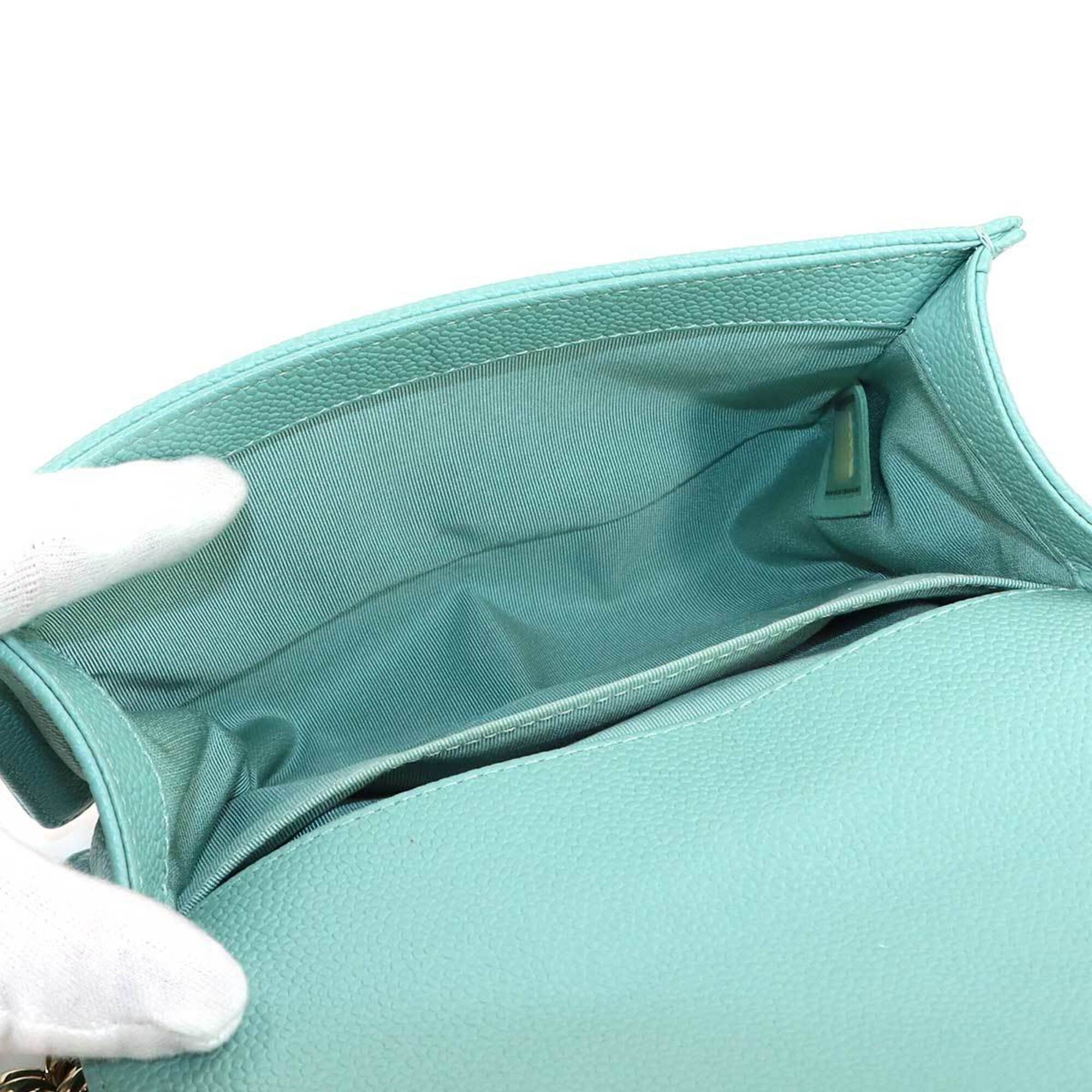 Chanel Blue Grained Calfskin Handbag Shoulder Bag (Pre-Owned)