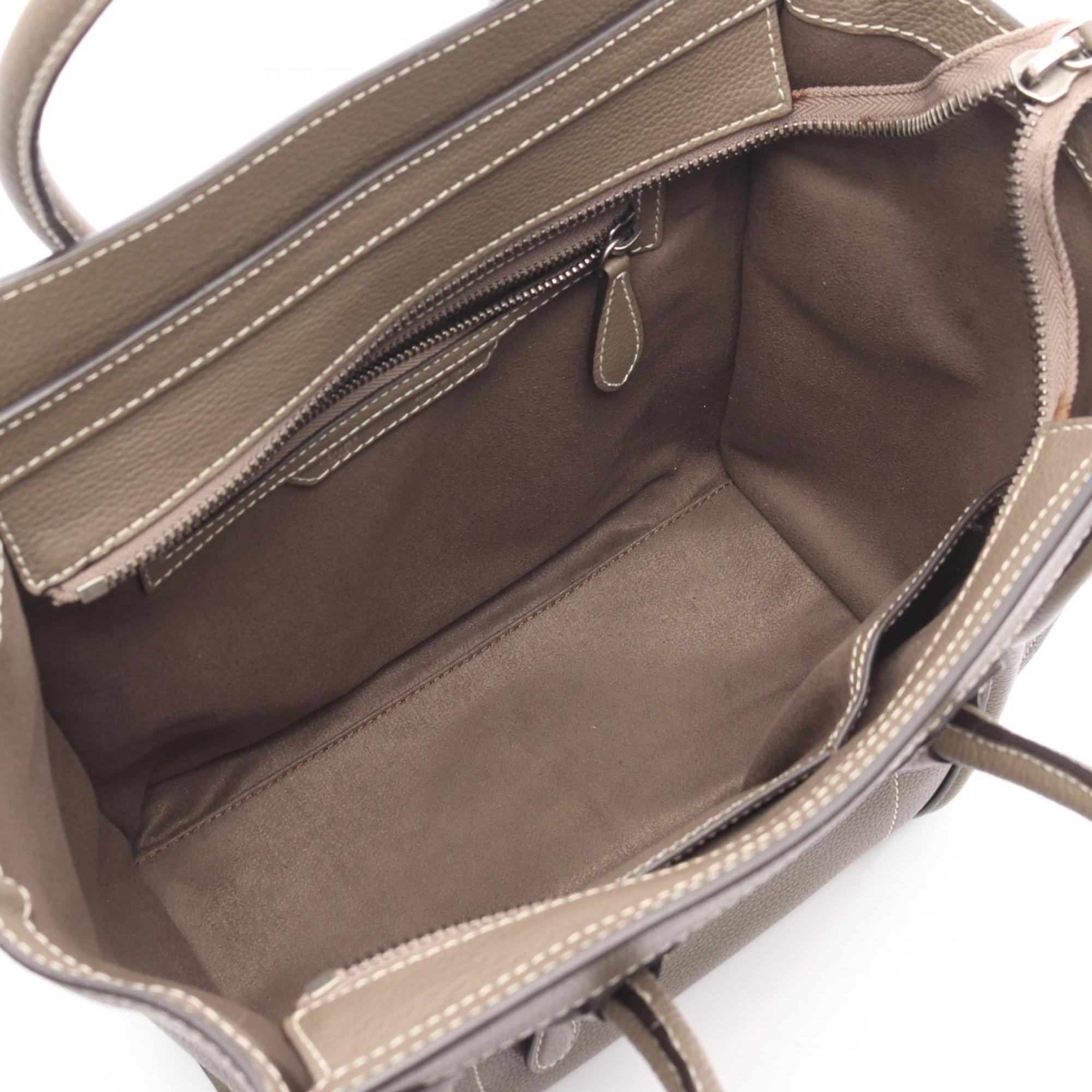 Celine Gray Leather Handbag Tote Bag (Pre-Owned)
