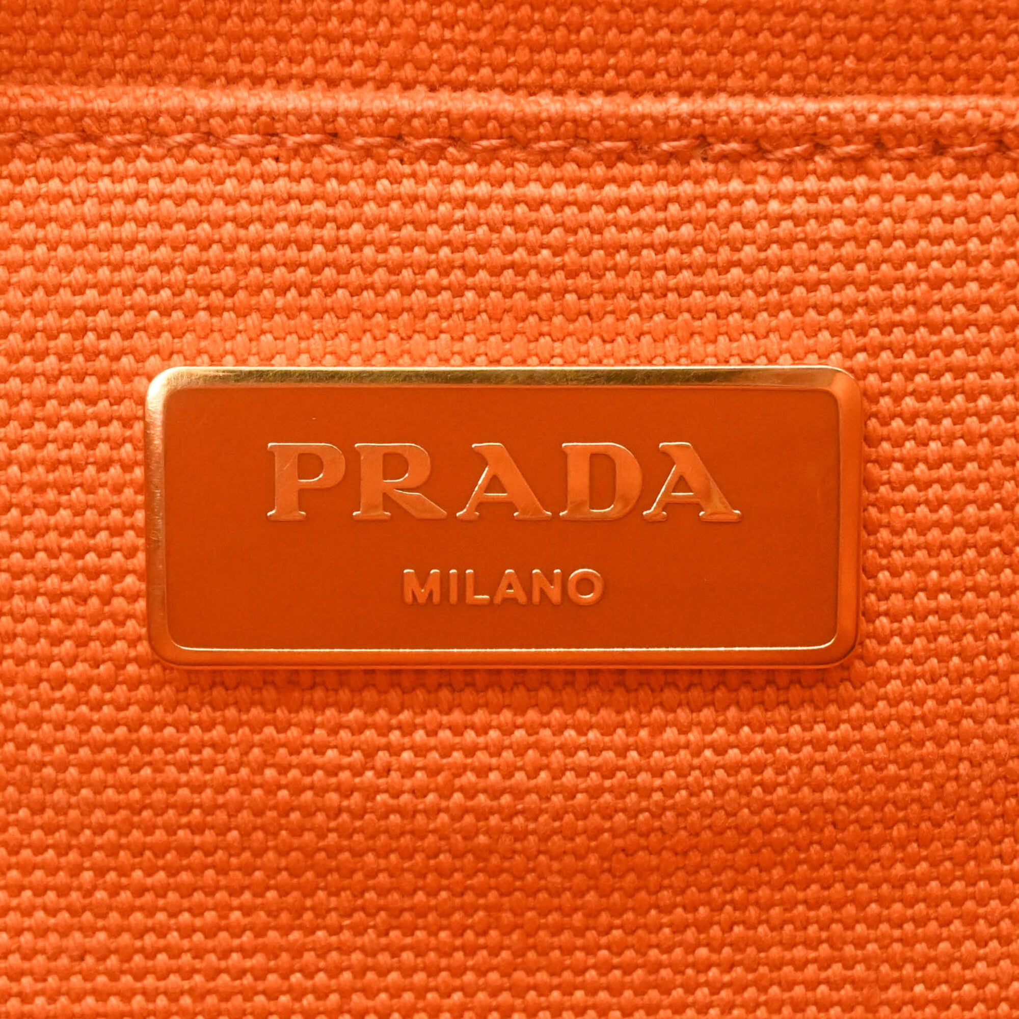 Prada Orange Canvas Handbag Shoulder Bag Tote Bag (Pre-Owned)