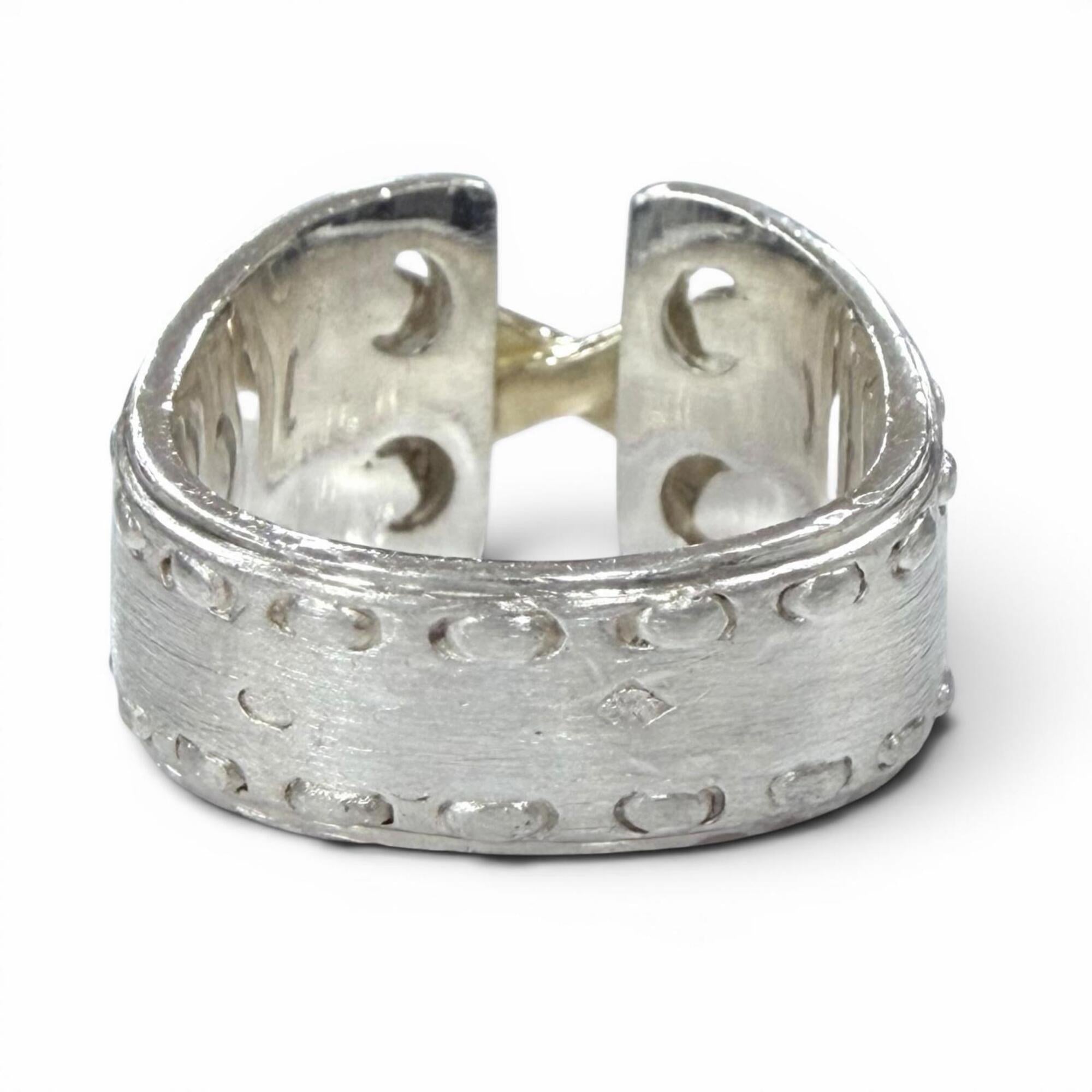 Hermes Gold Silver Silver 925 Band Ring (Pre-Owned)