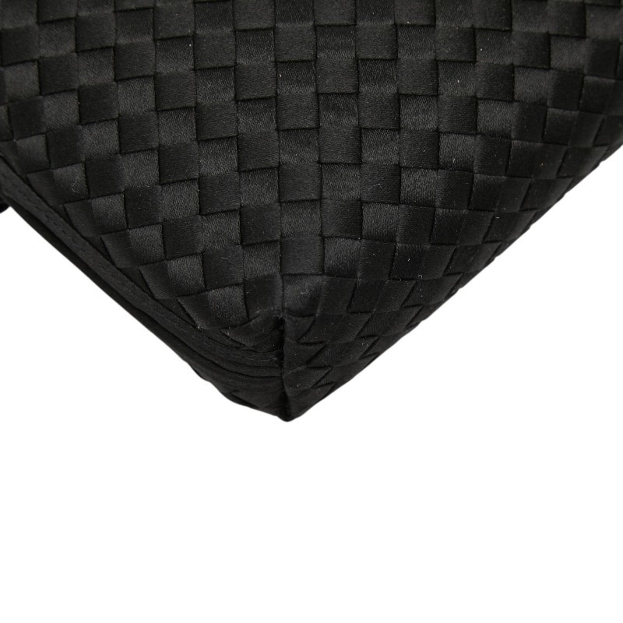 Bottega Veneta Black Satin Shoulder Bag (Pre-Owned)