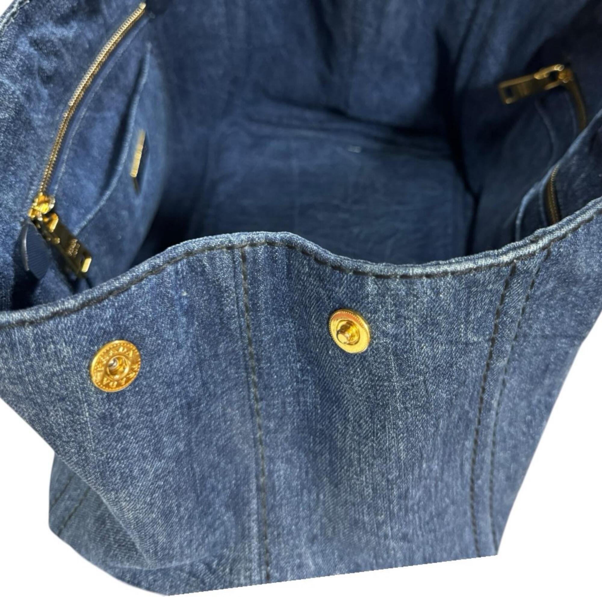 Prada Blue Denim Shoulder Bag (Pre-Owned)