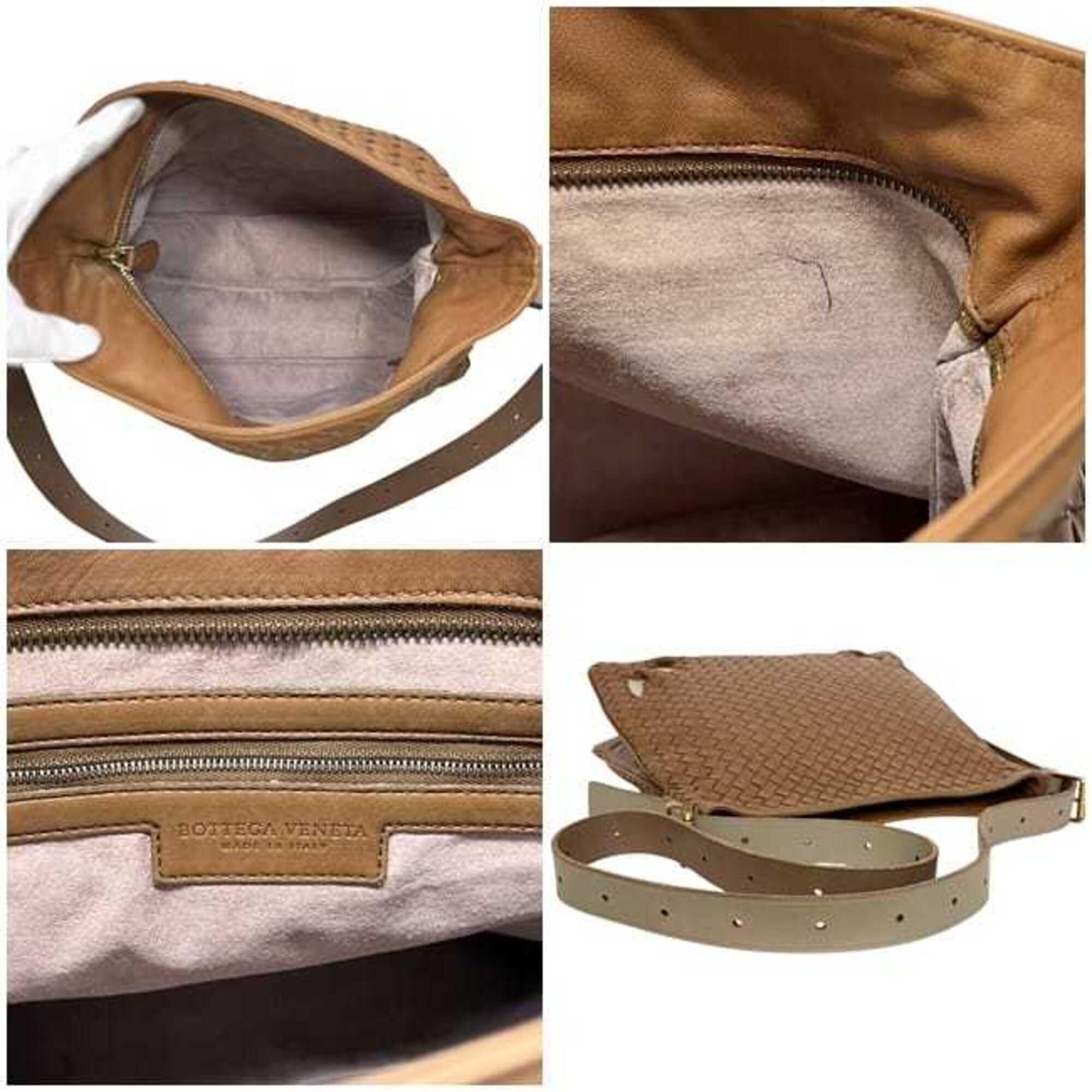 Bottega Veneta Intrecciato Brown Leather Shoulder Bag (Pre-Owned)