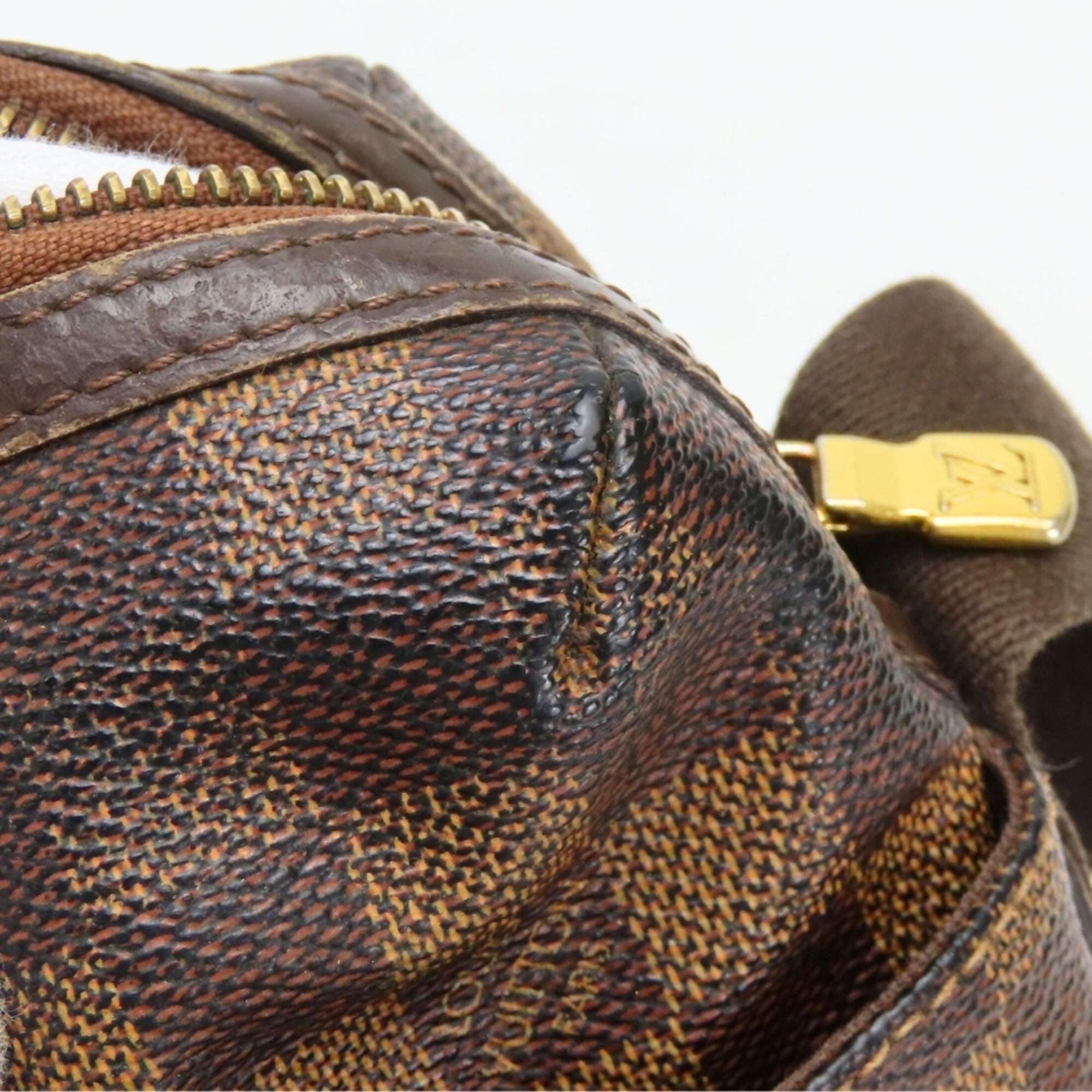 Louis Vuitton Damier Brown Damier Canvas Ebene Damier Canvas Leather Shoulder Bag (Pre-Owned)