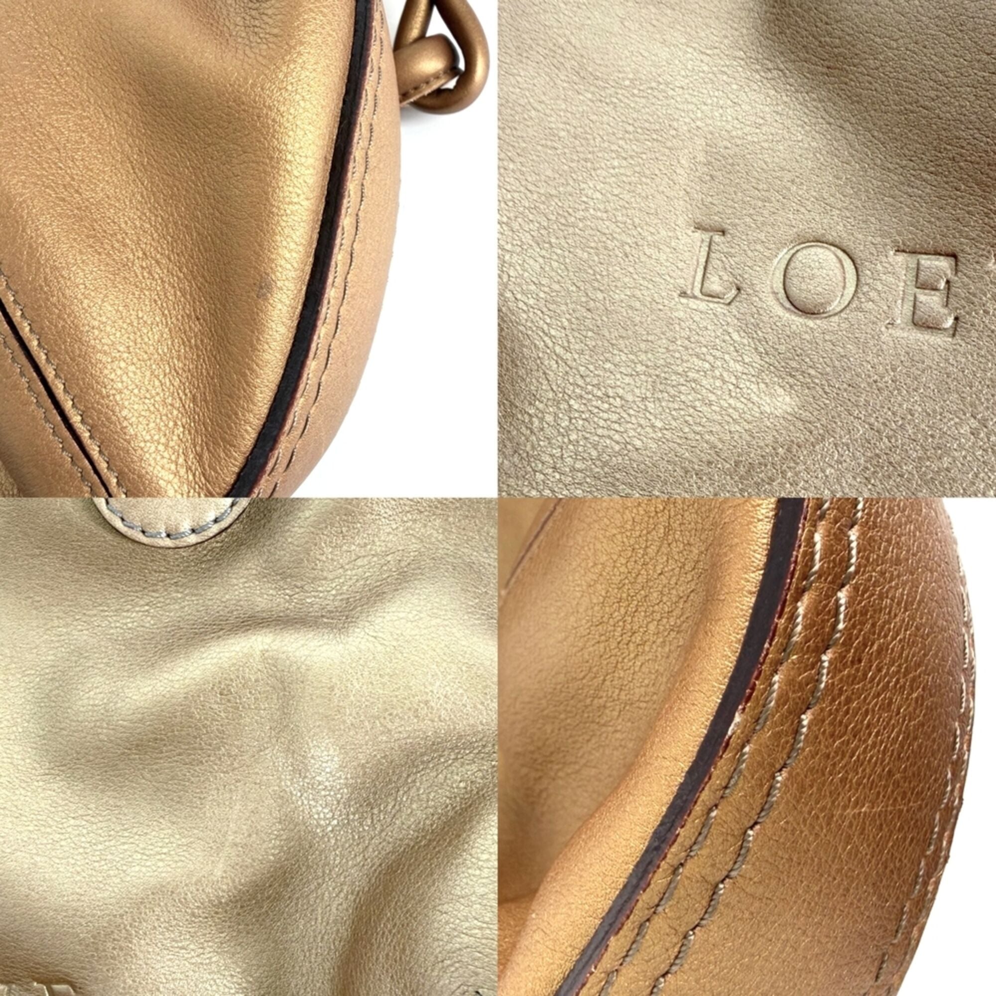 Loewe Bronze Leather Handbag Shoulder Bag (Pre-Owned)