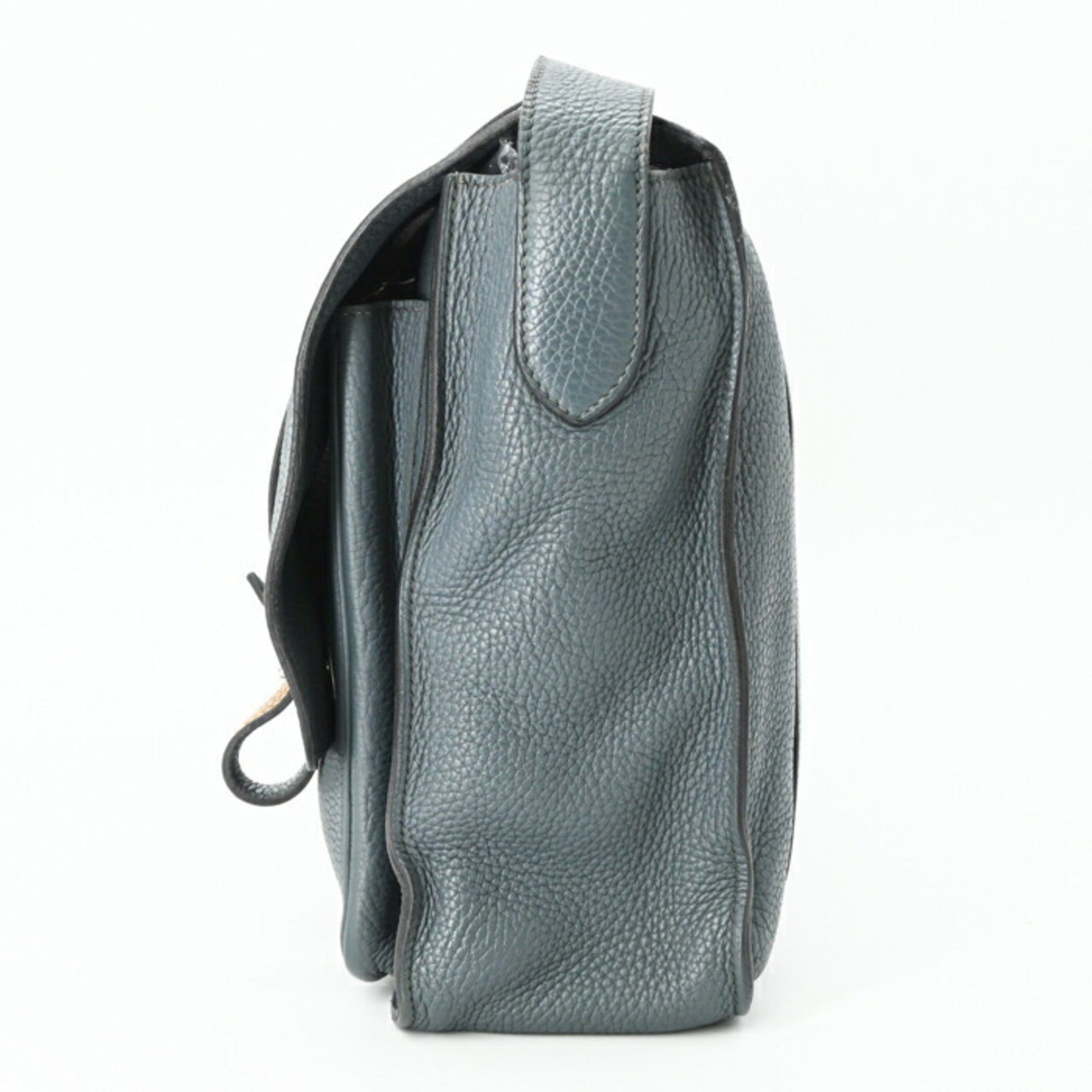 Hermes Blue Brown Taurillon Clemence Leather Leather Shoulder Bag (Pre-Owned)
