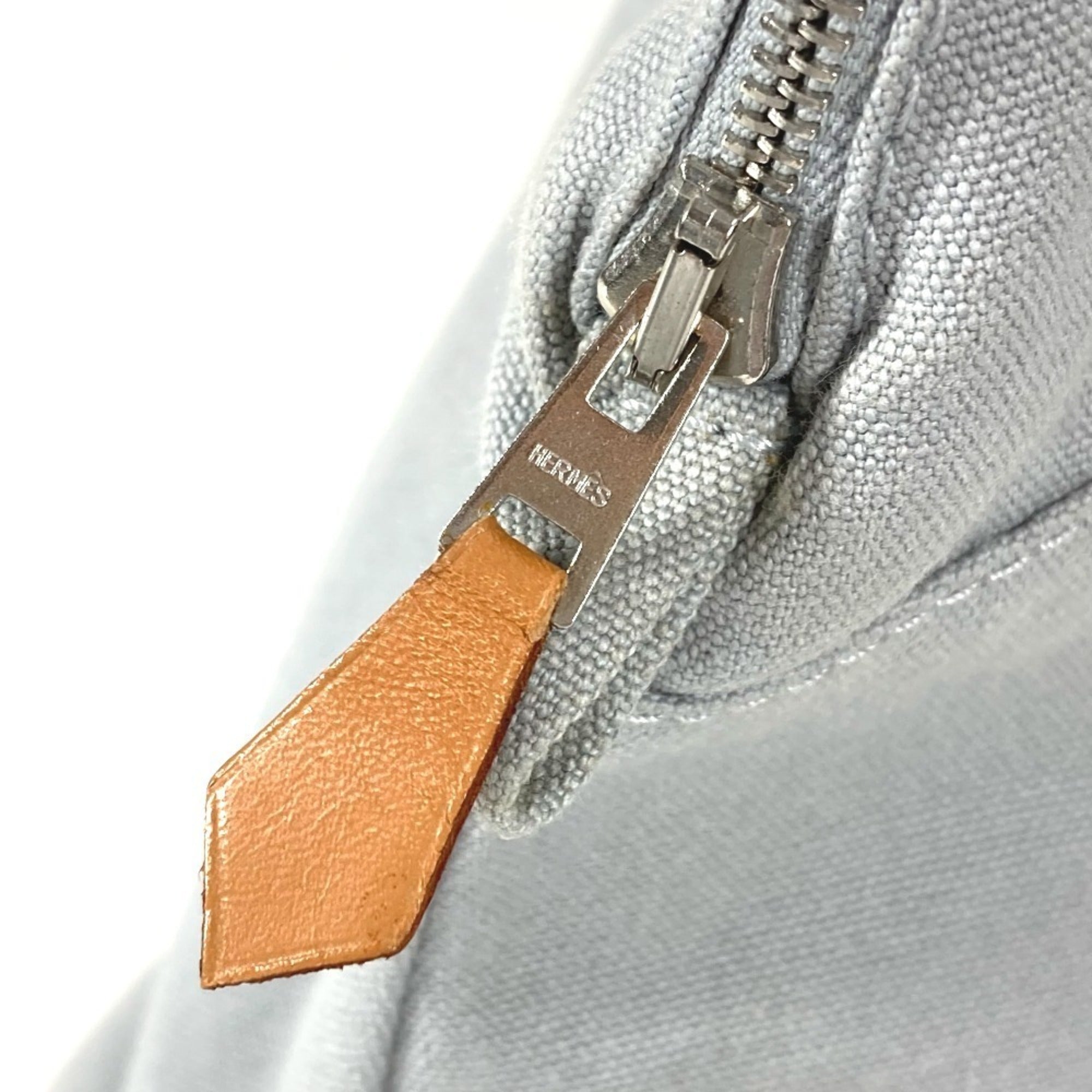 Hermes Gray Canvas Pouch (Pre-Owned)
