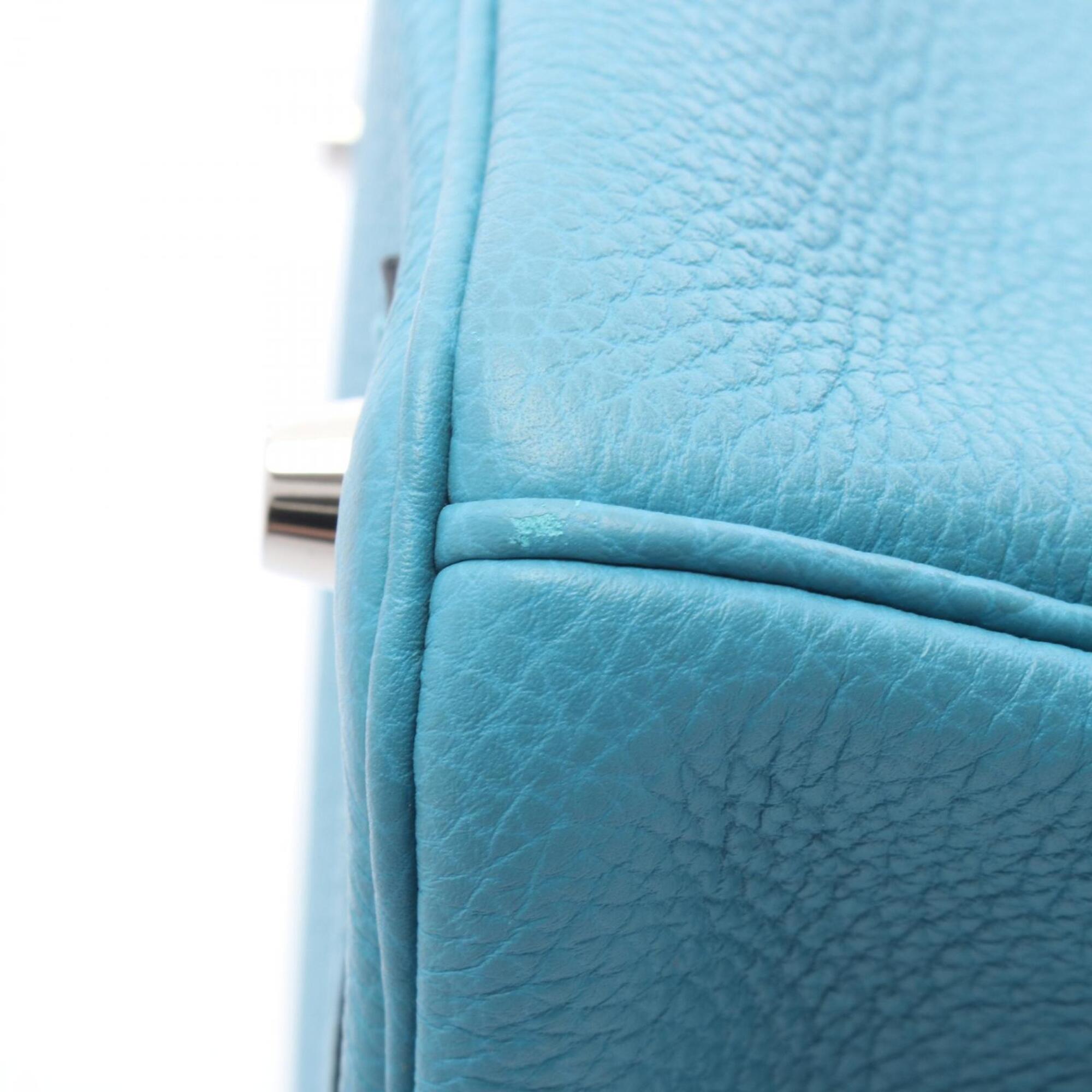 Hermes Blue Turquoise Togo Leather Handbag (Pre-Owned)