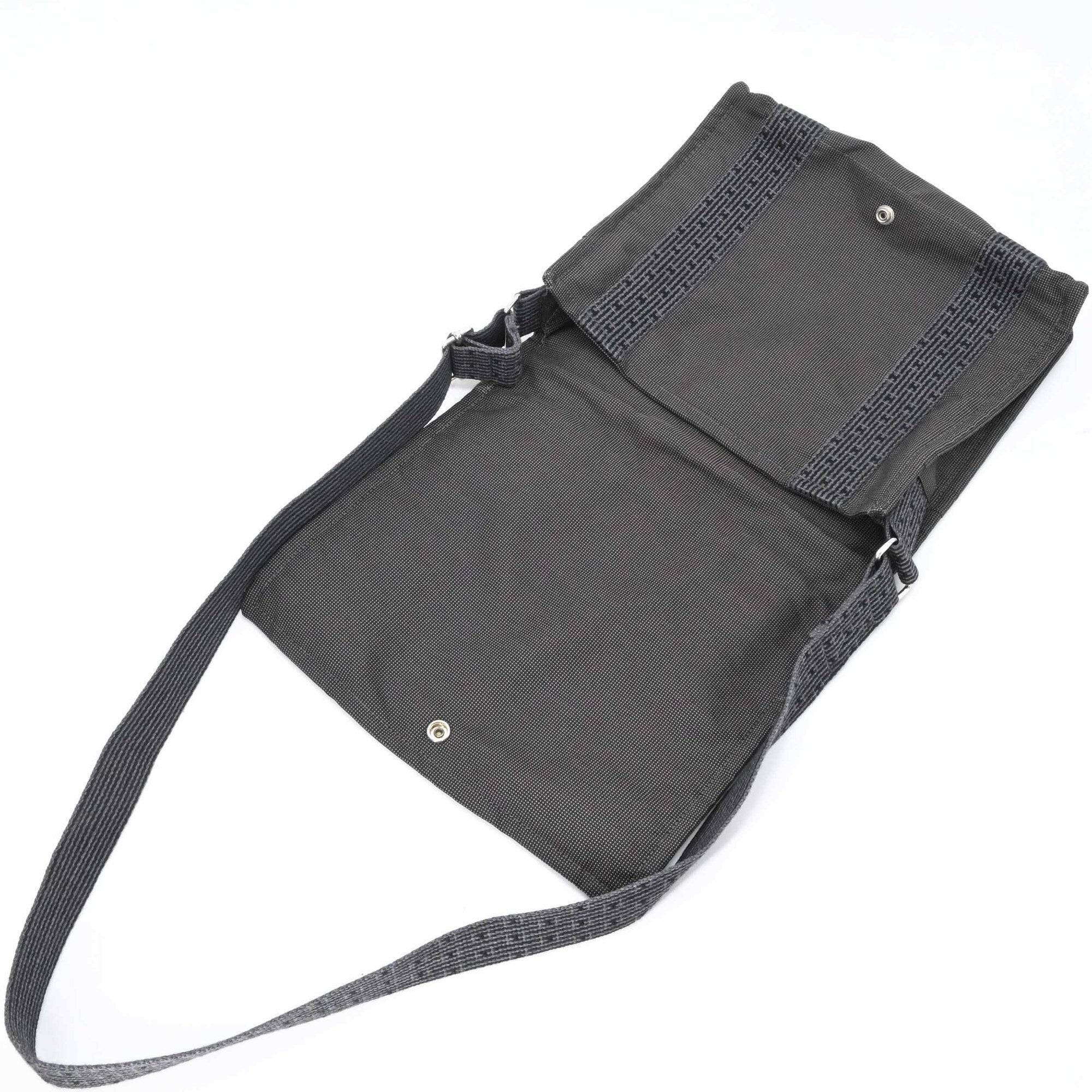Hermes Gray Nylon Canvas Shoulder Bag (Pre-Owned)