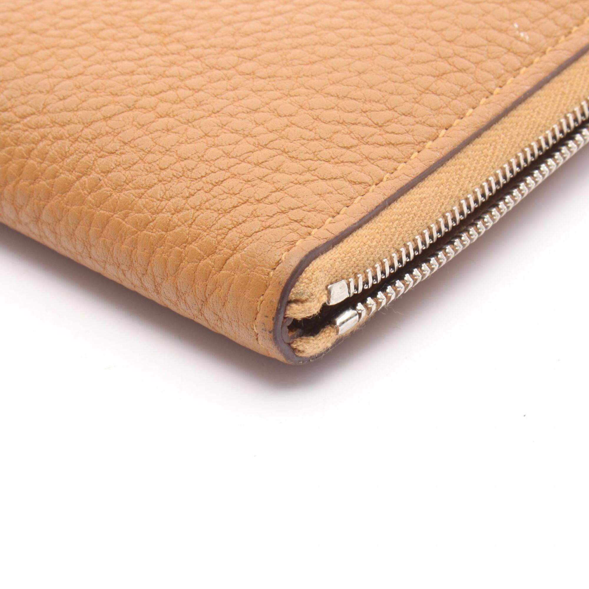 Hermes Brown Caramel Togo Leather Long Wallet (Bi-Fold) (Pre-Owned)