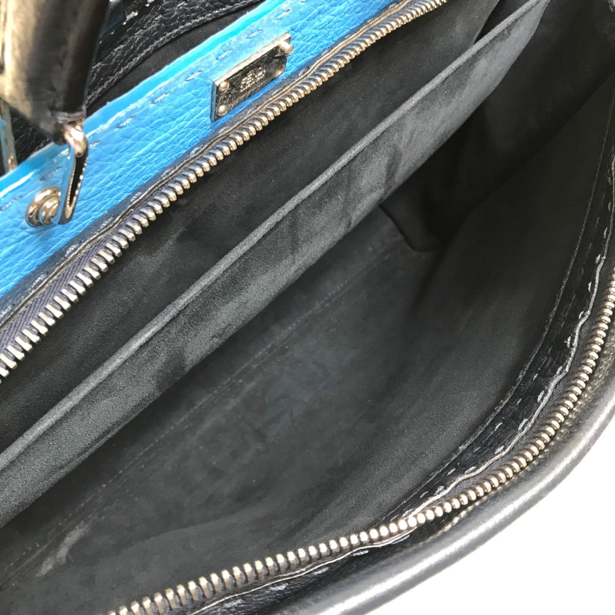 Fendi Navy Leather Briefcase (Pre-Owned)