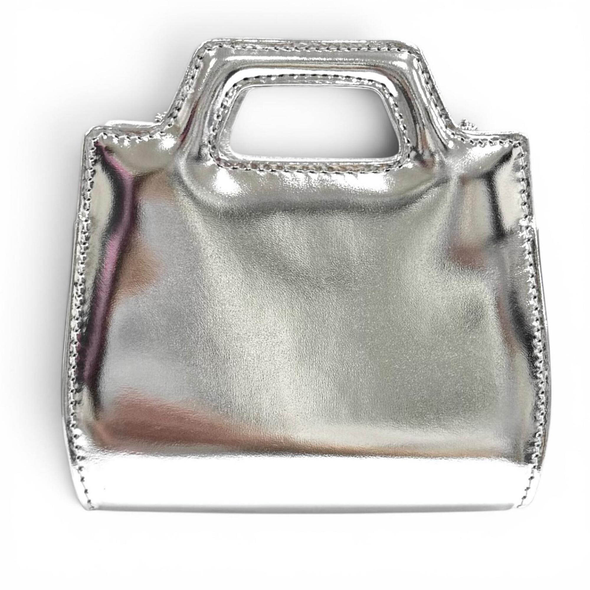 Salvatore Ferragamo Silver Leather Pouch Shoulder Bag (Pre-Owned)