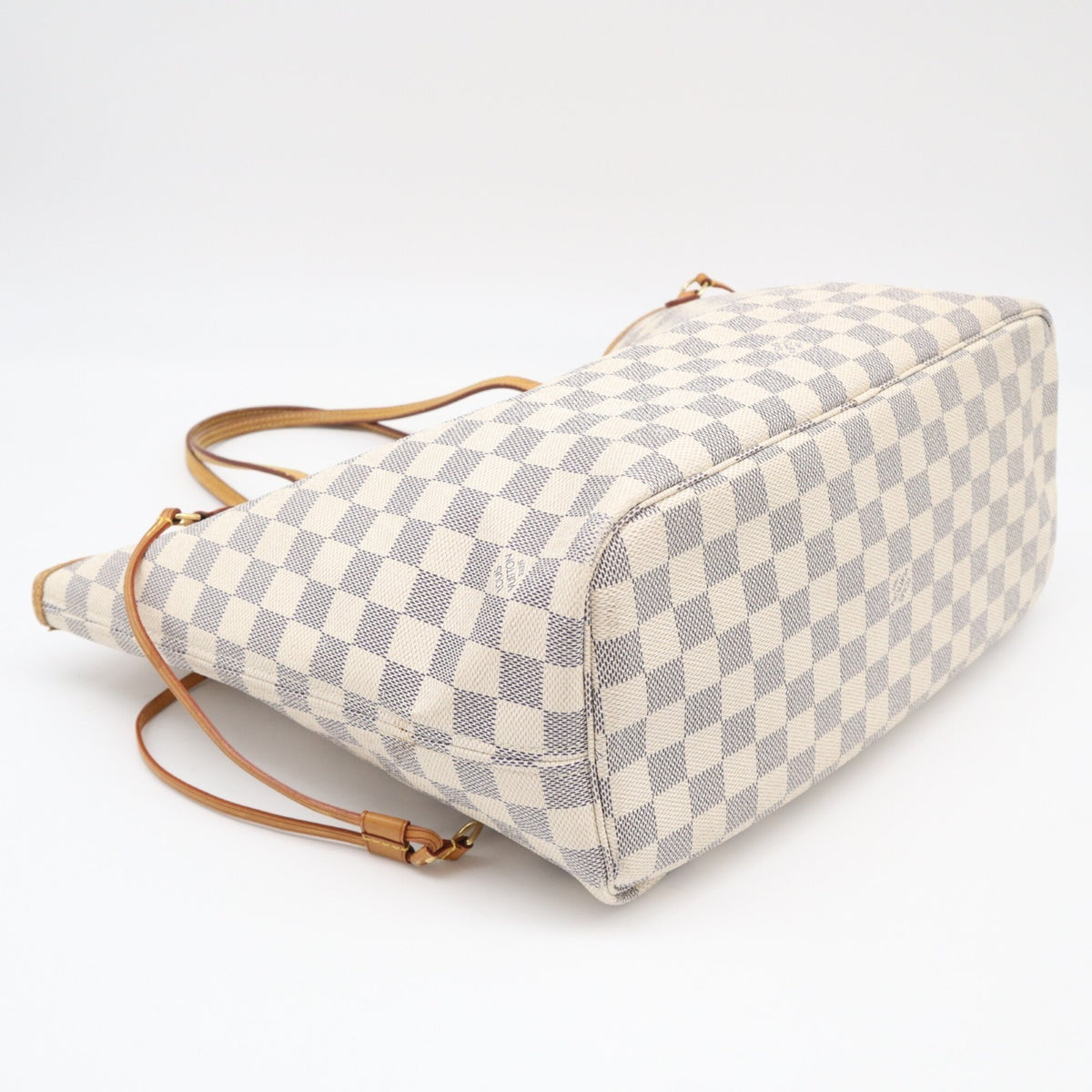 Louis Vuitton Azur Gray White Coated Canvas Handbag (Pre-Owned)