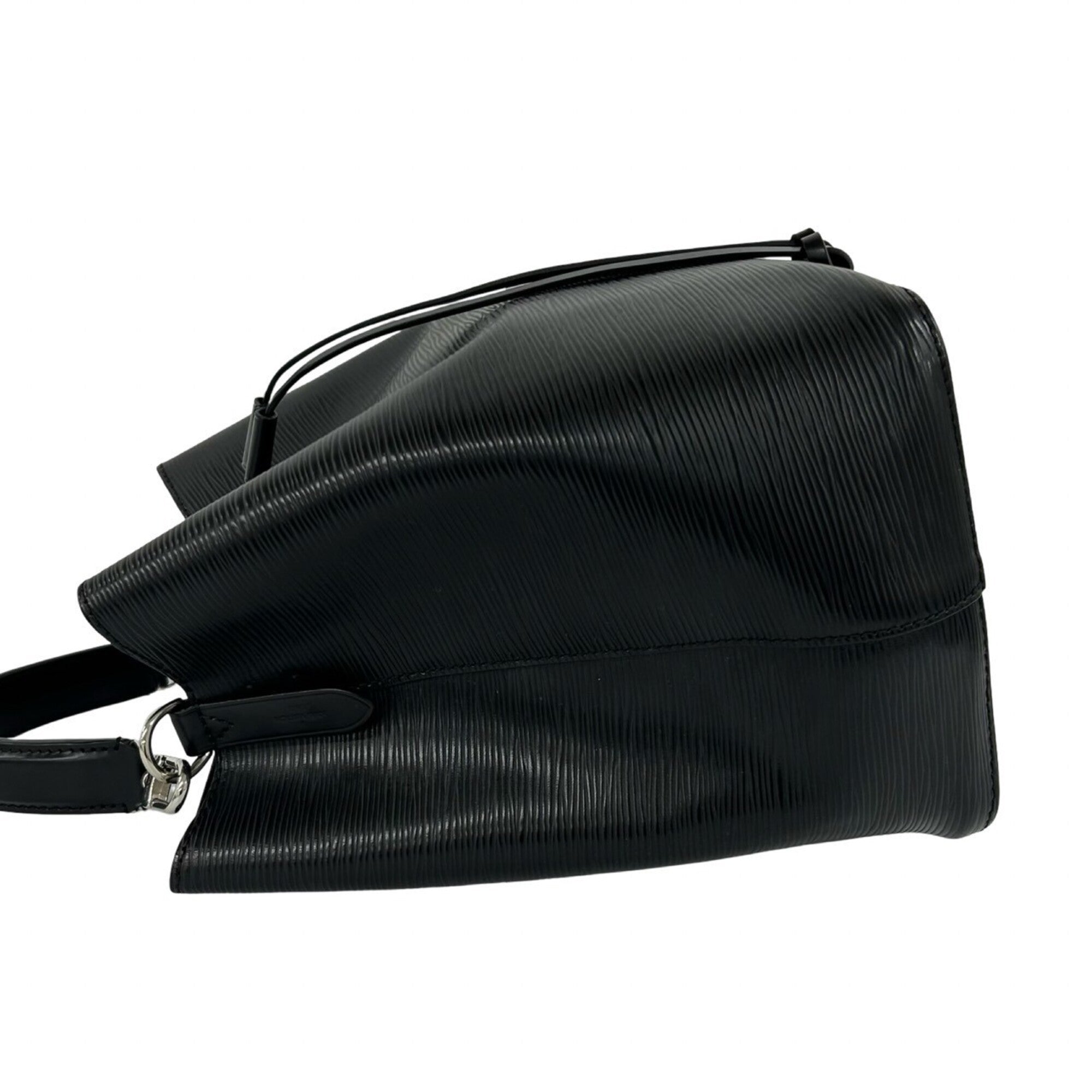 Louis Vuitton Black Leather Handbag Shoulder Bag (Pre-Owned)