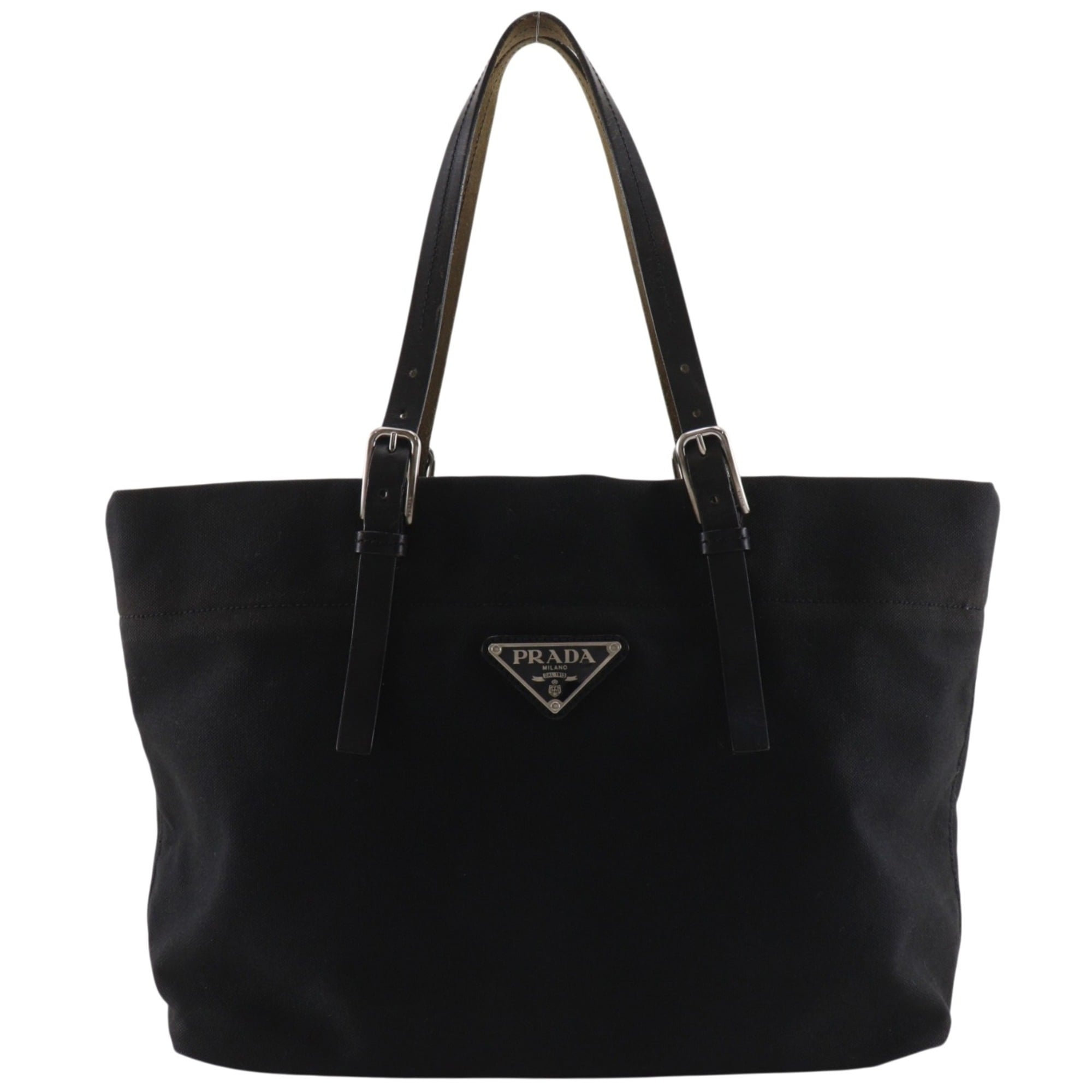 Prada Black Canvas Tote Bag (Pre-Owned)