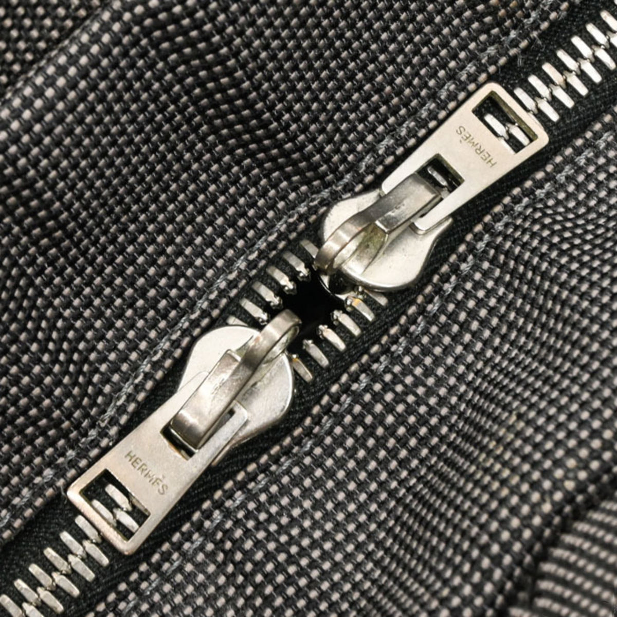 Hermes Her Line Gray Nylon Canvas Backpack (Pre-Owned)