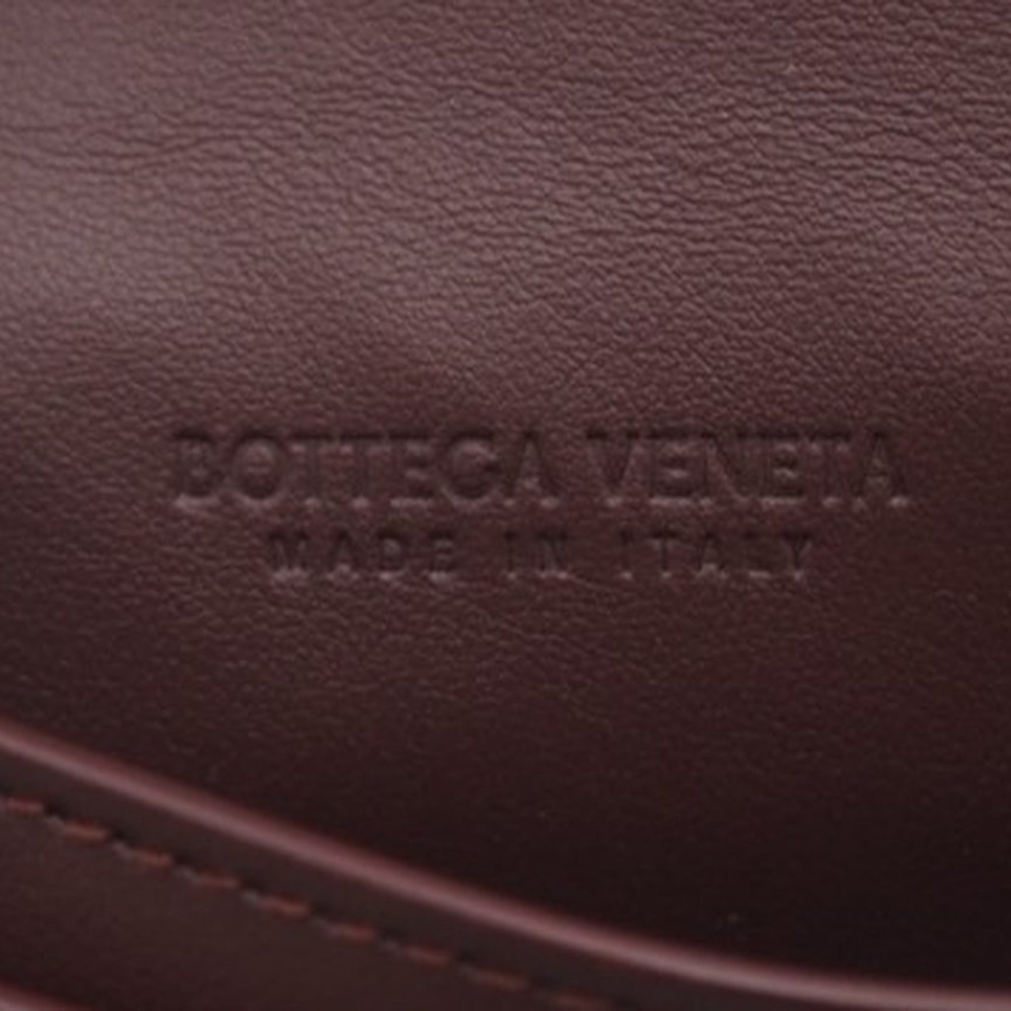 Bottega Veneta Intrecciato Black Bordeaux Intrecciato Card Wallet (Pre-Owned)