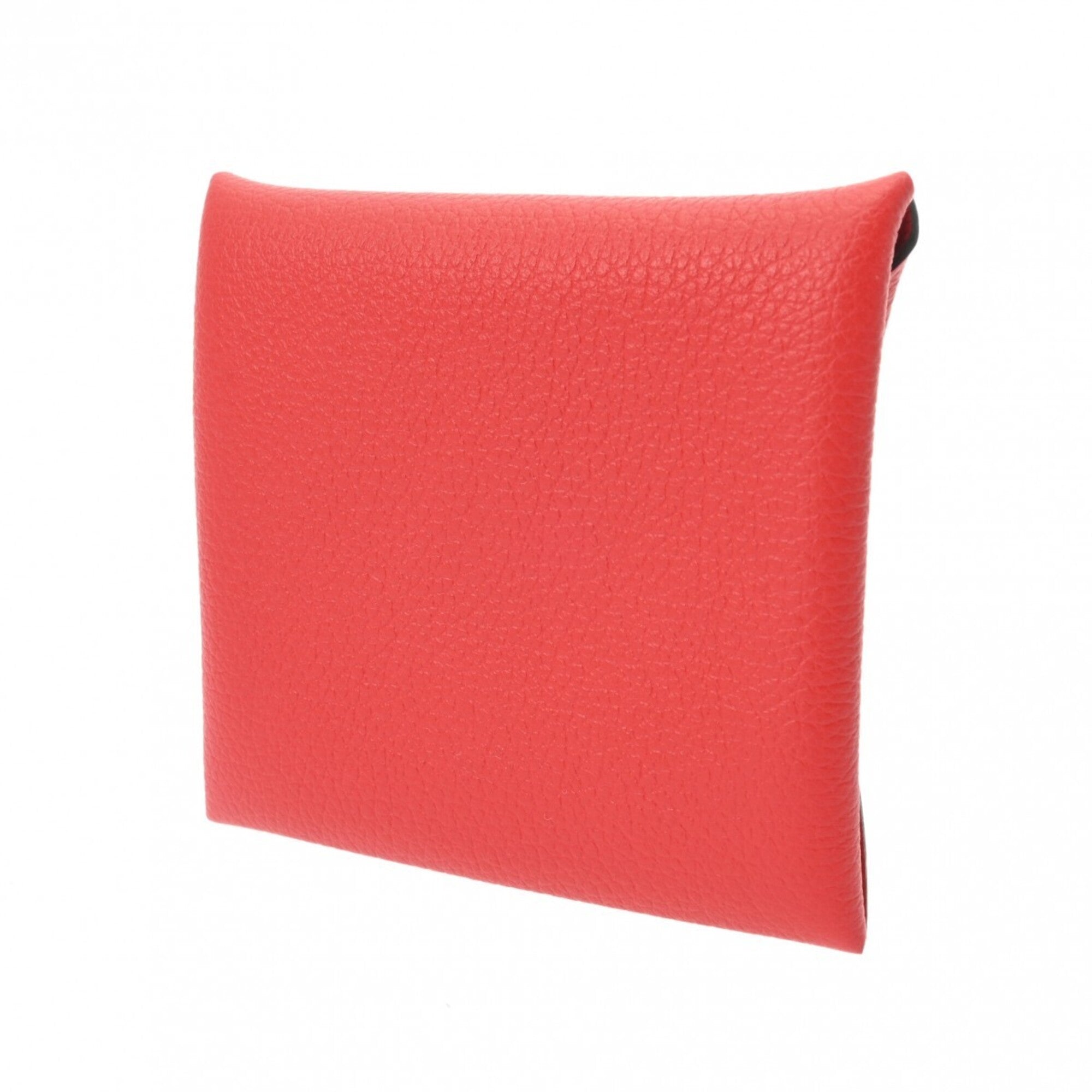 Hermes Red Color Evercalf Leather Coin Purse/Coin Case (Pre-Owned)