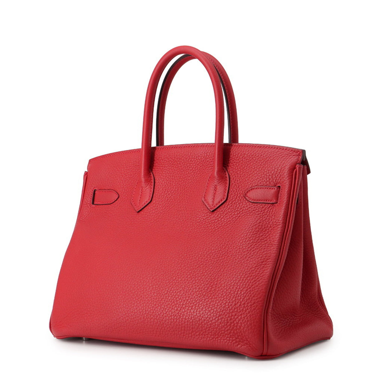 Hermes Rouge Casaque Taurillon Clemence Leather Handbag (Pre-Owned)