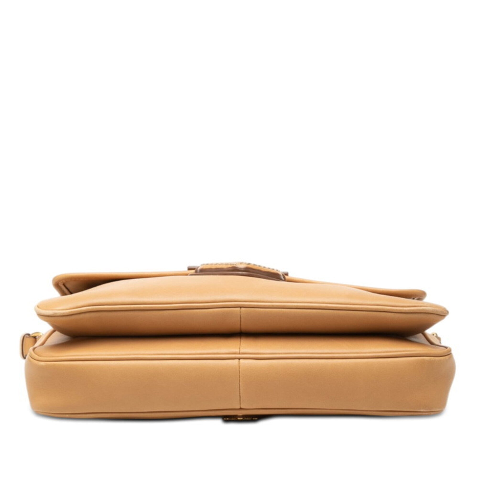Prada Beige Leather Shoulder Bag (Pre-Owned)