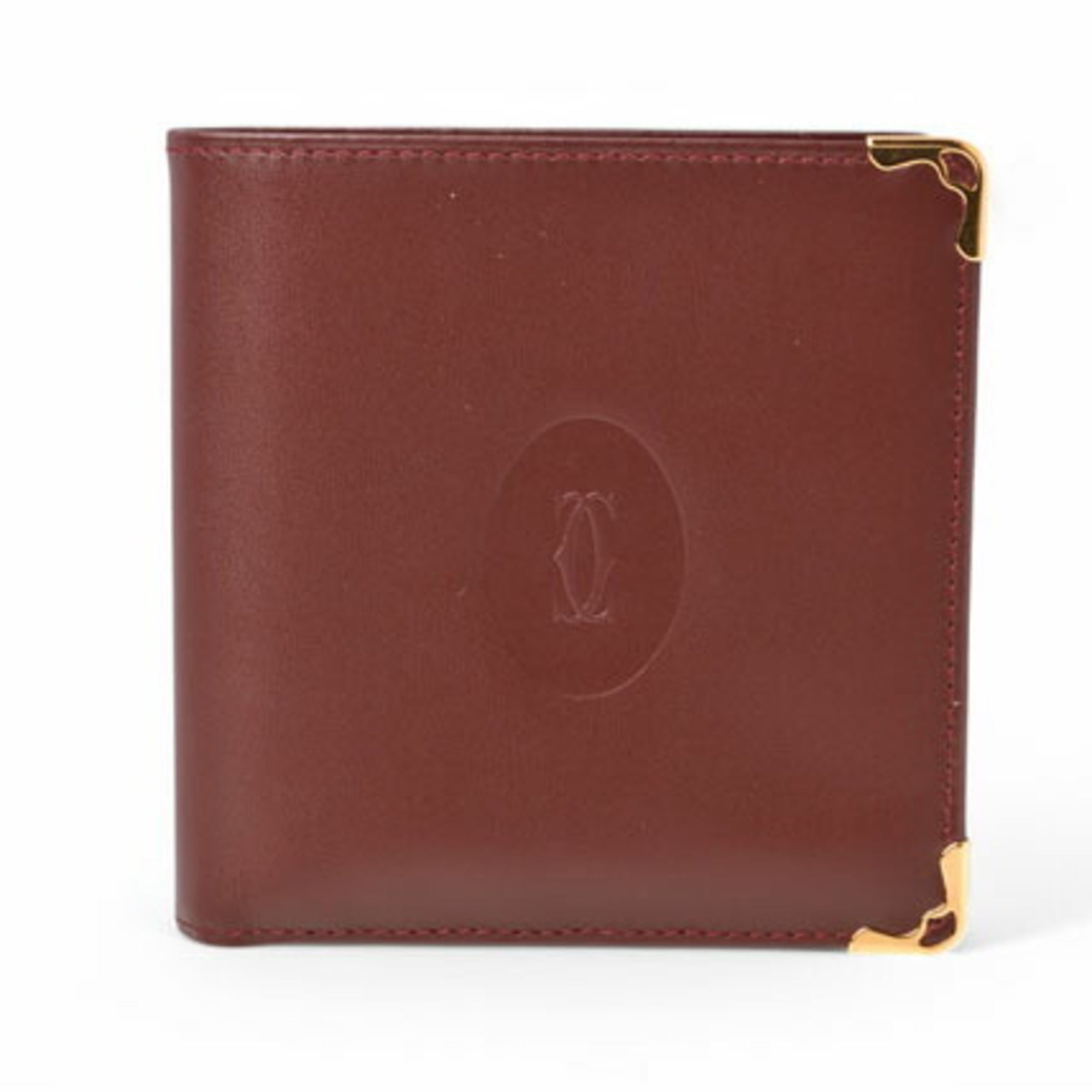 Cartier Bordeaux Leather Wallet (Bi-Fold) (Pre-Owned)