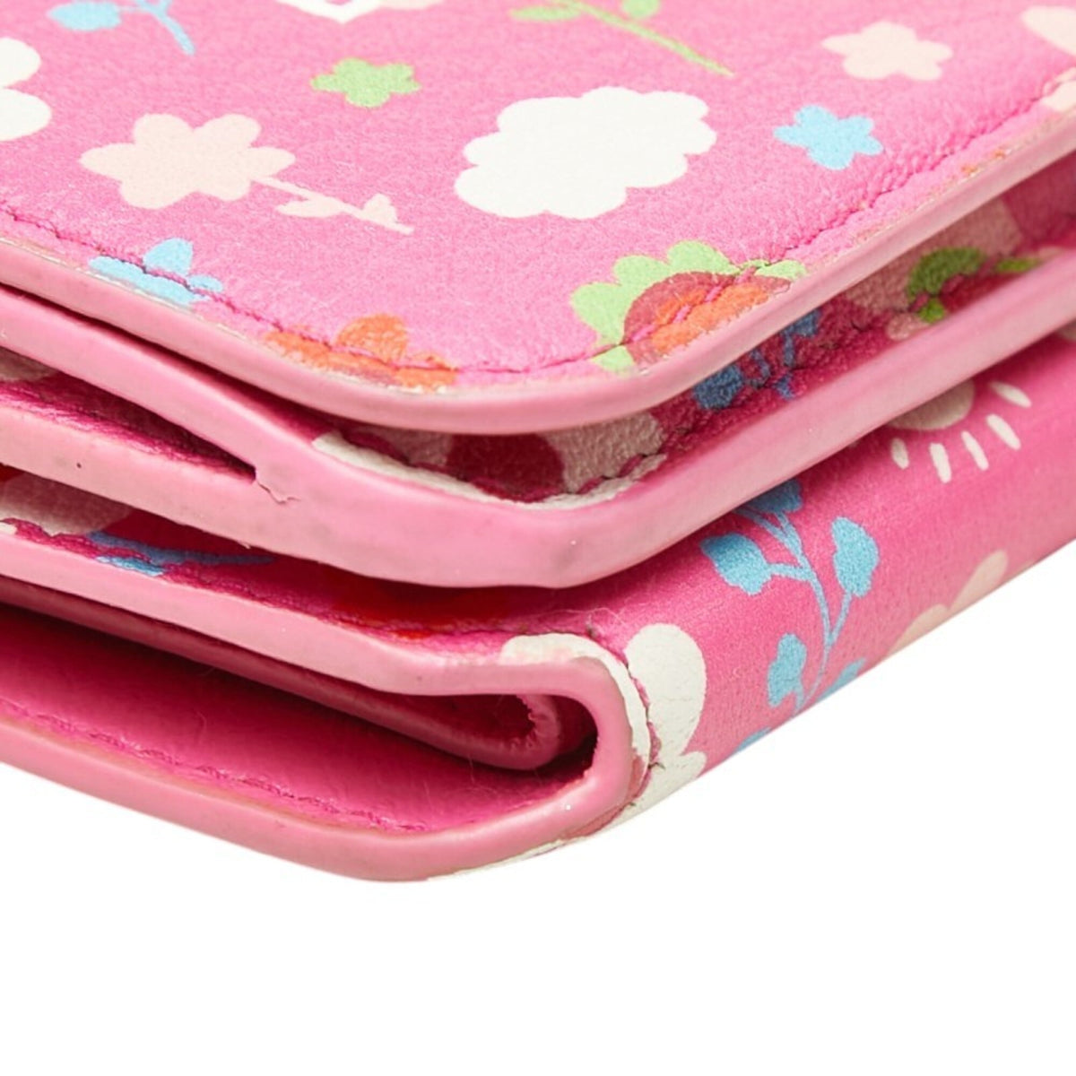 Balenciaga Multi-Color Pink Leather Wallet (Tri-Fold) (Pre-Owned)