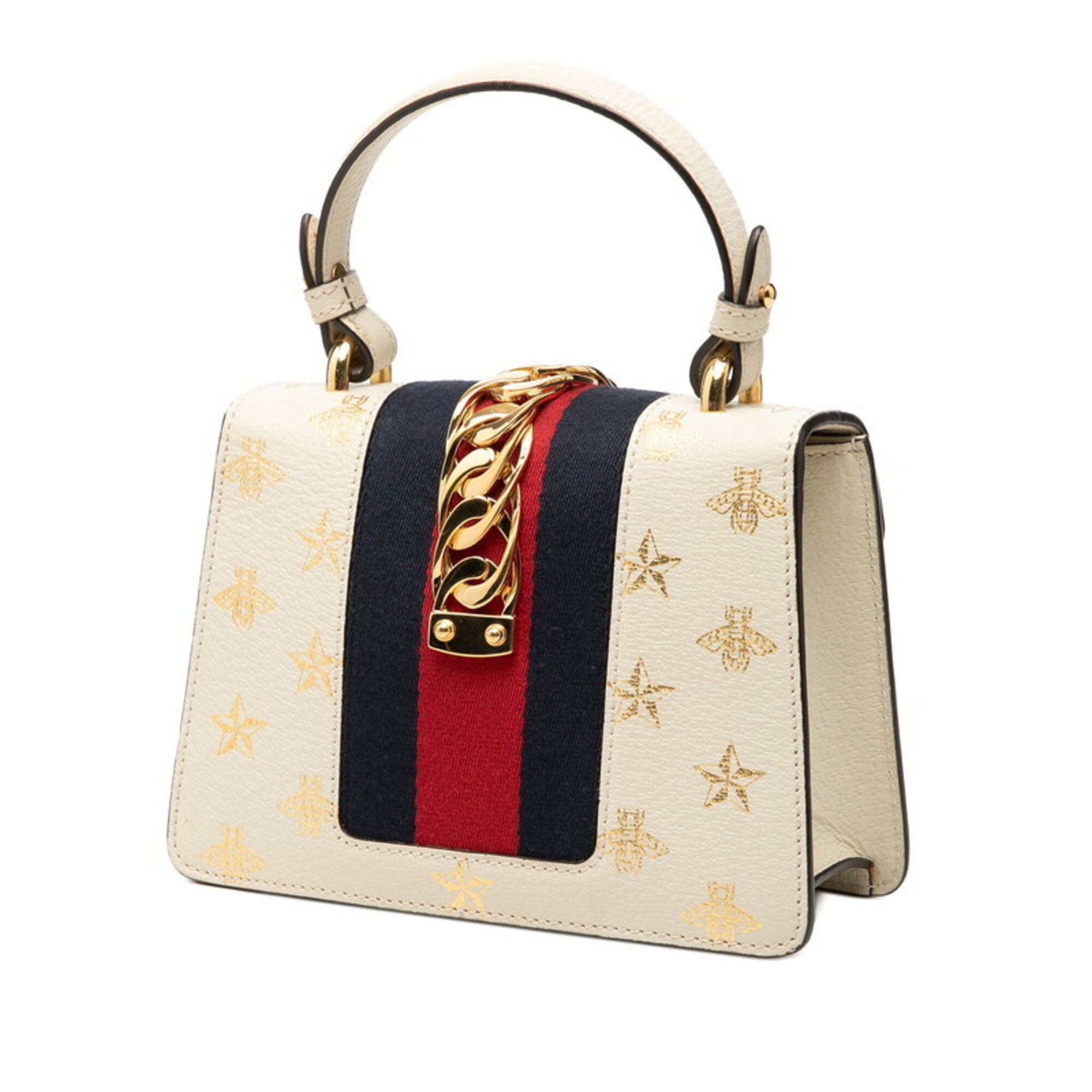 Gucci White Leather Handbag Shoulder Bag (Pre-Owned)