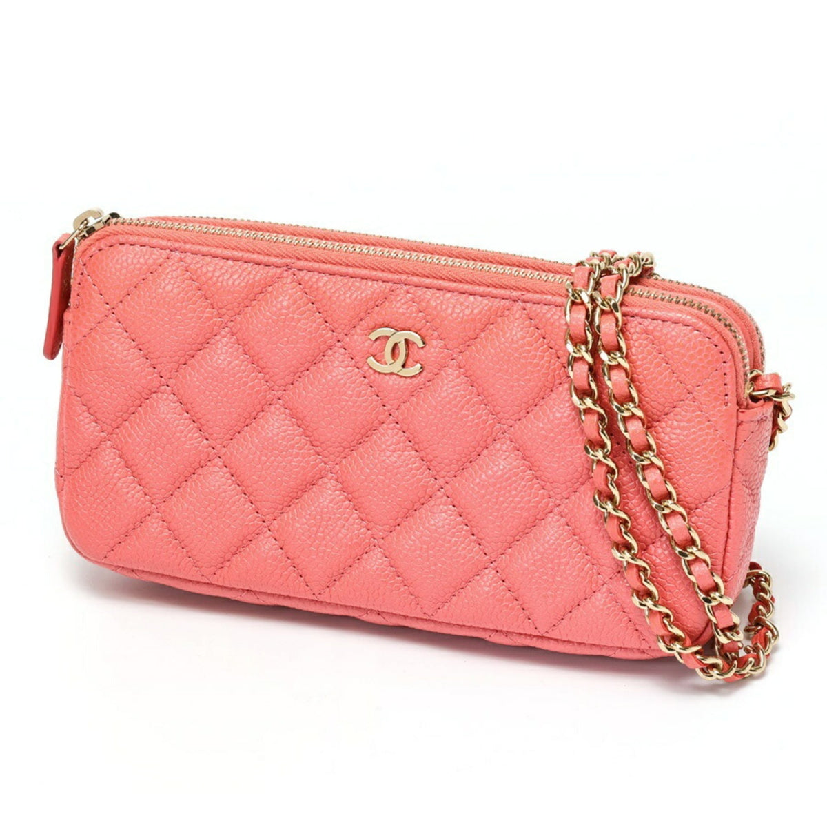 Chanel Pink Grained Calfskin Shoulder Bag (Pre-Owned)