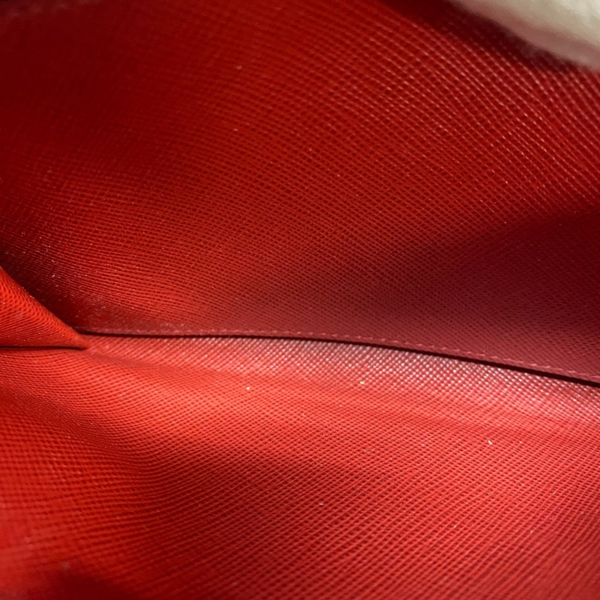 Prada Saffiano Red Color Leather Wallet (Bi-Fold) (Pre-Owned)