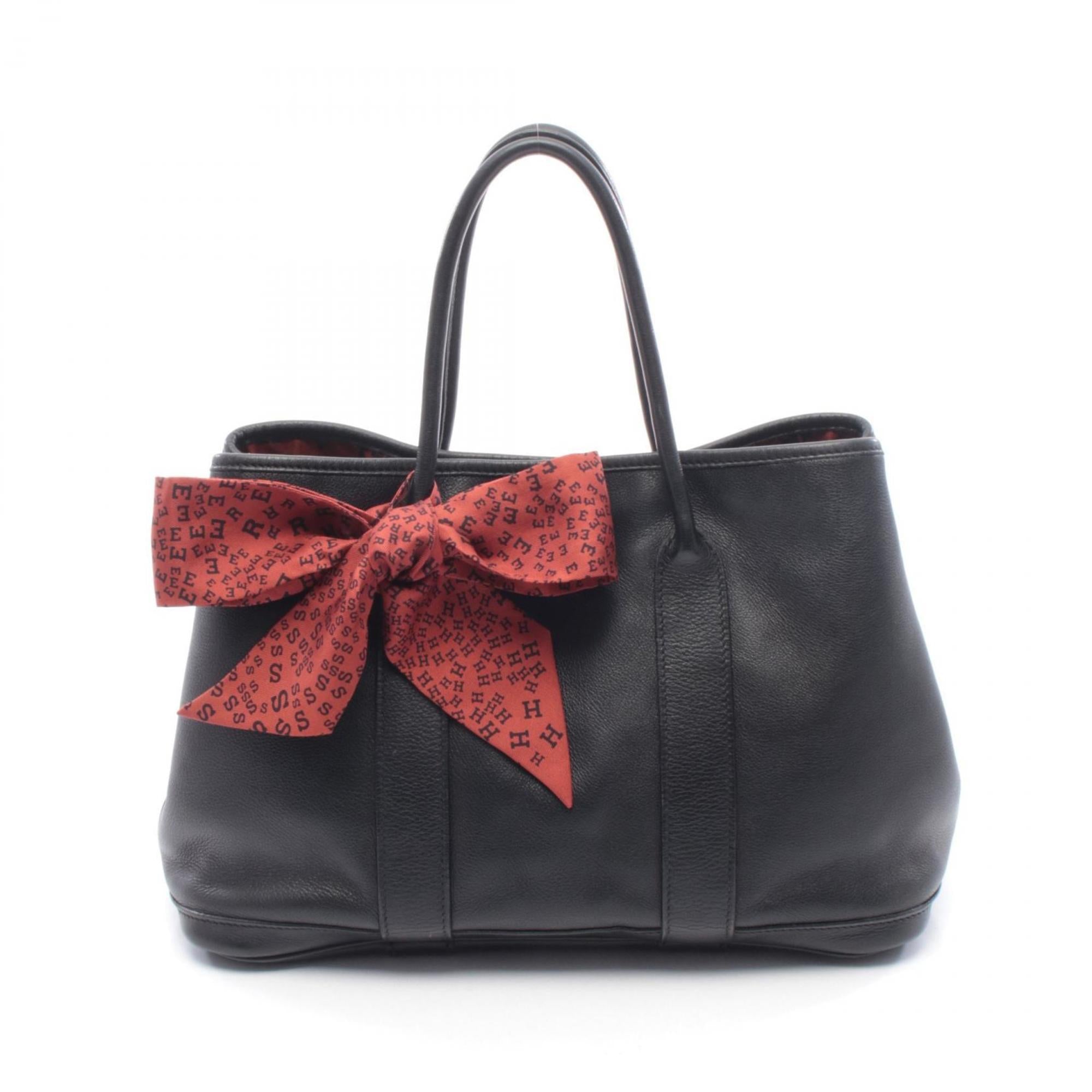 Hermes Black Leather Handbag Tote Bag (Pre-Owned)