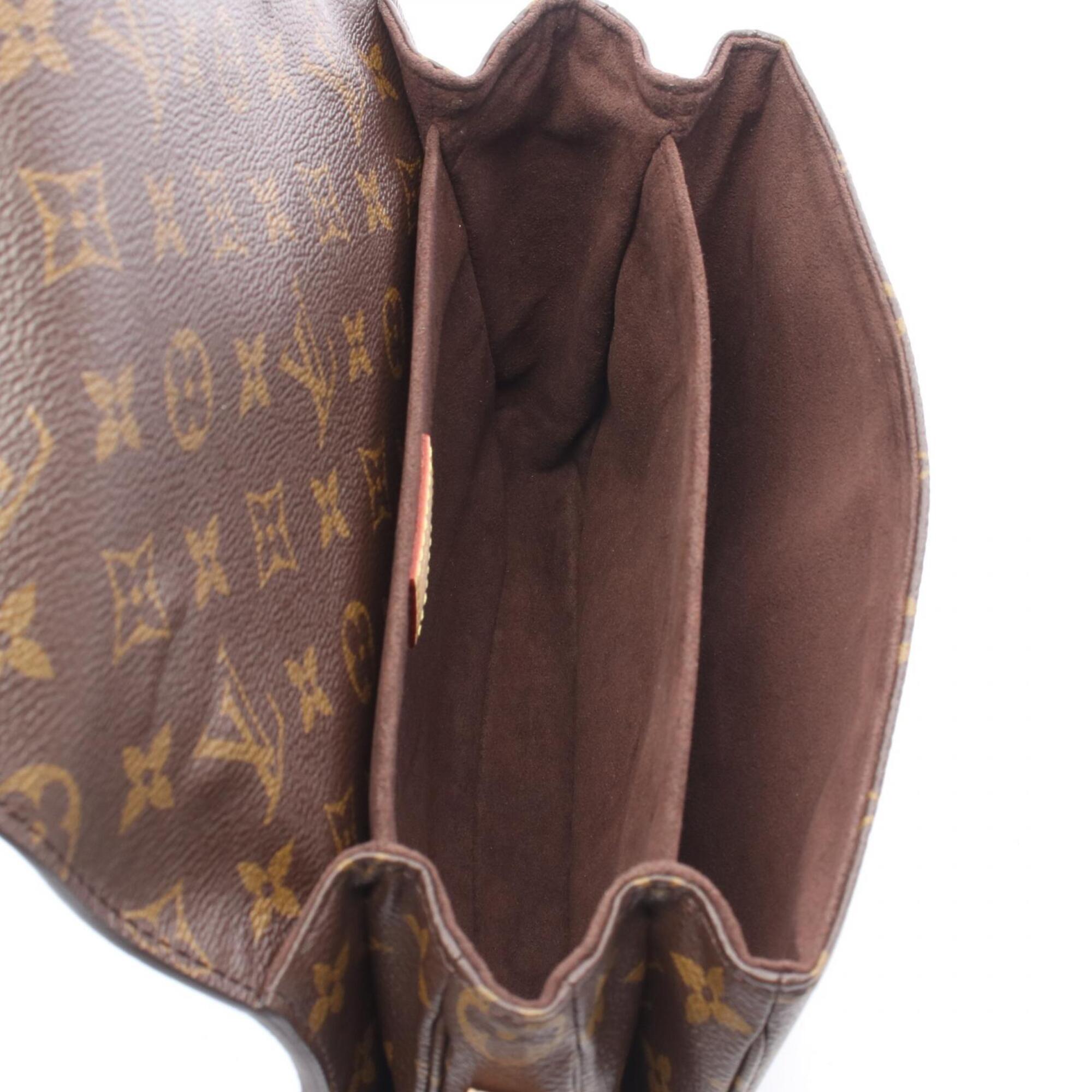Louis Vuitton Brown Monogram Coated Canvas Leather Handbag Pochette (Pre-Owned)