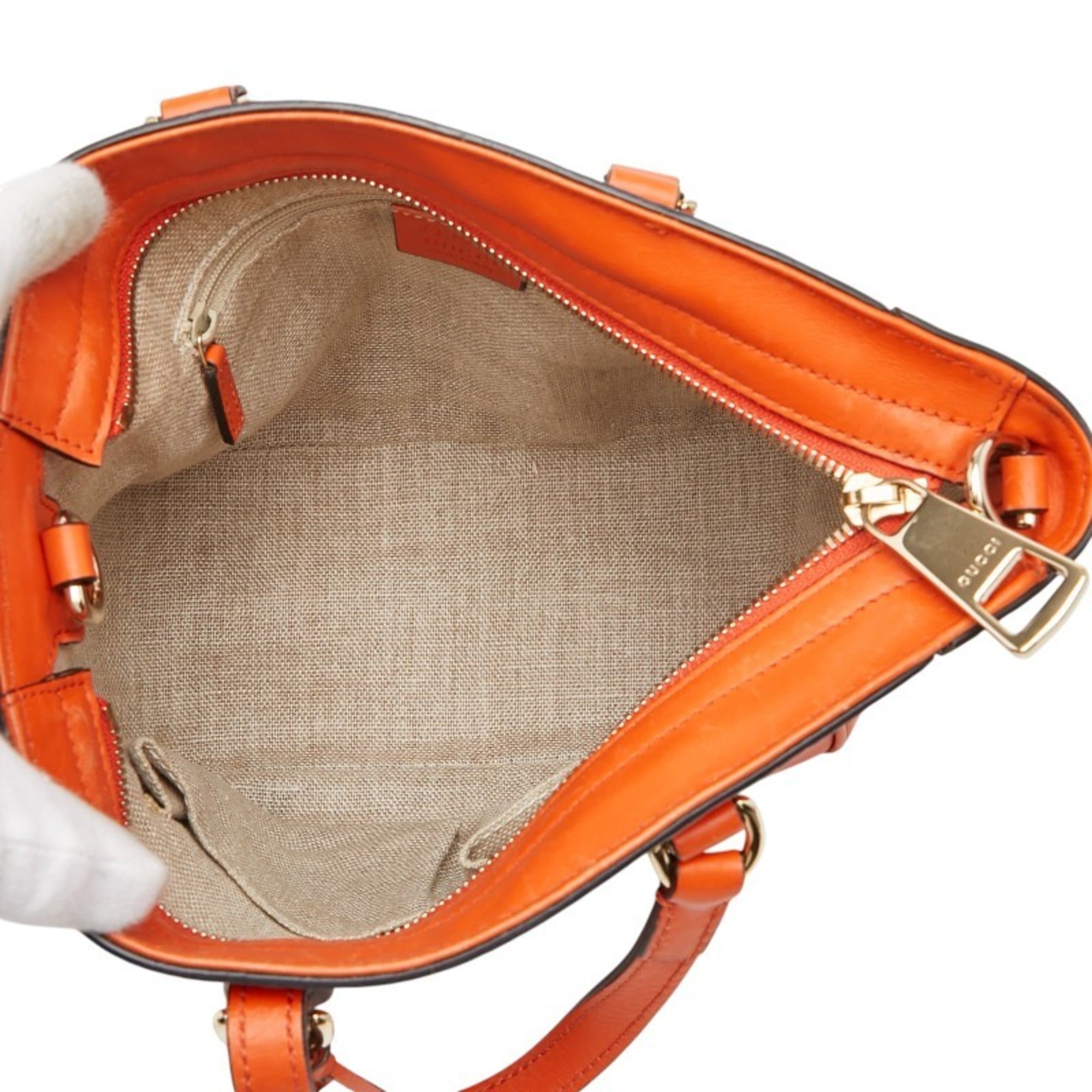 Gucci Microguccissima Orange Leather Handbag Shoulder Bag (Pre-Owned)