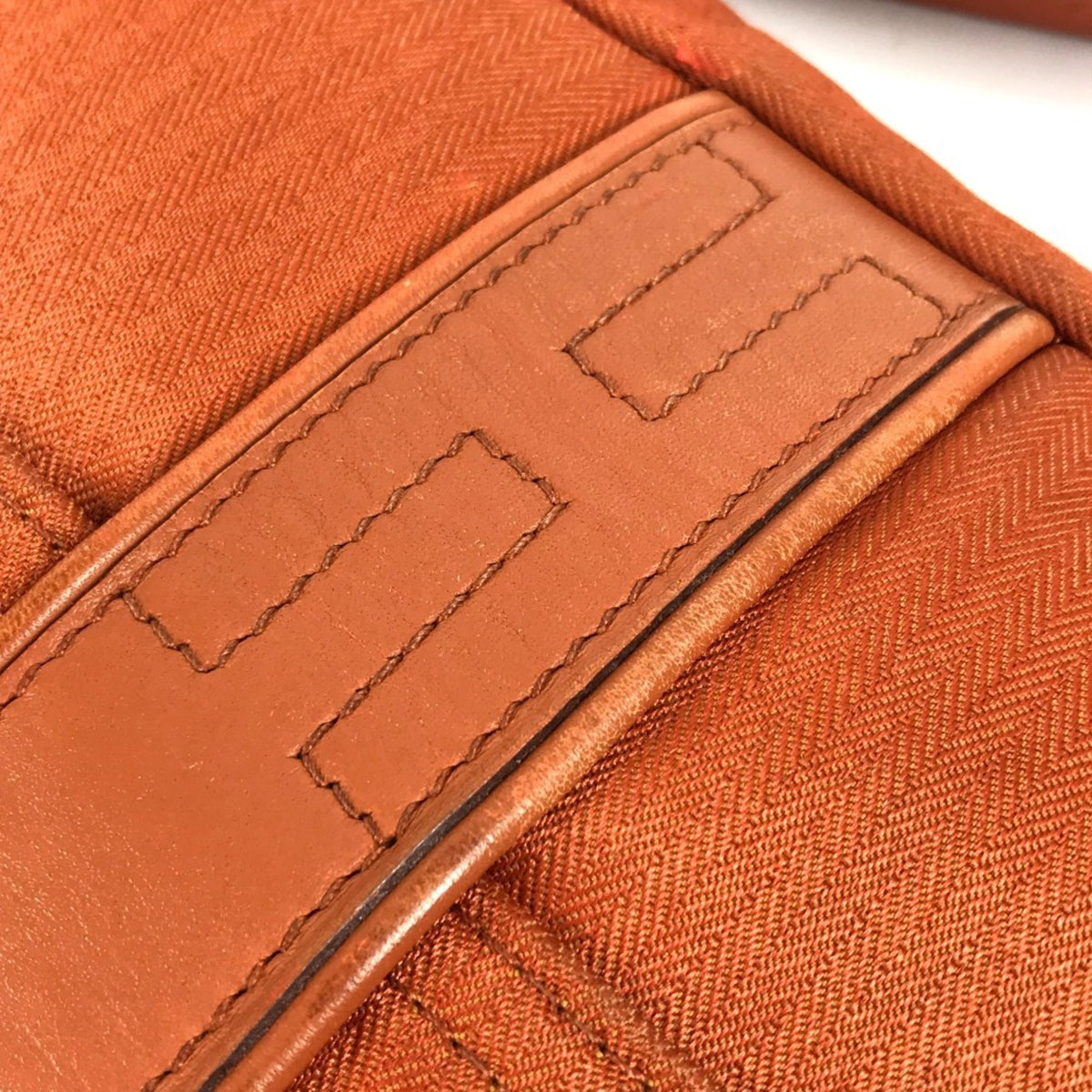 Hermes Orange Canvas Pochette Shoulder Bag (Pre-Owned)