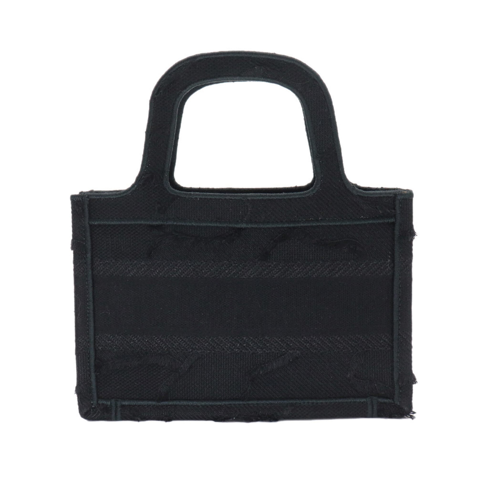 Christian Dior Black Canvas Handbag Tote Bag (Pre-Owned)