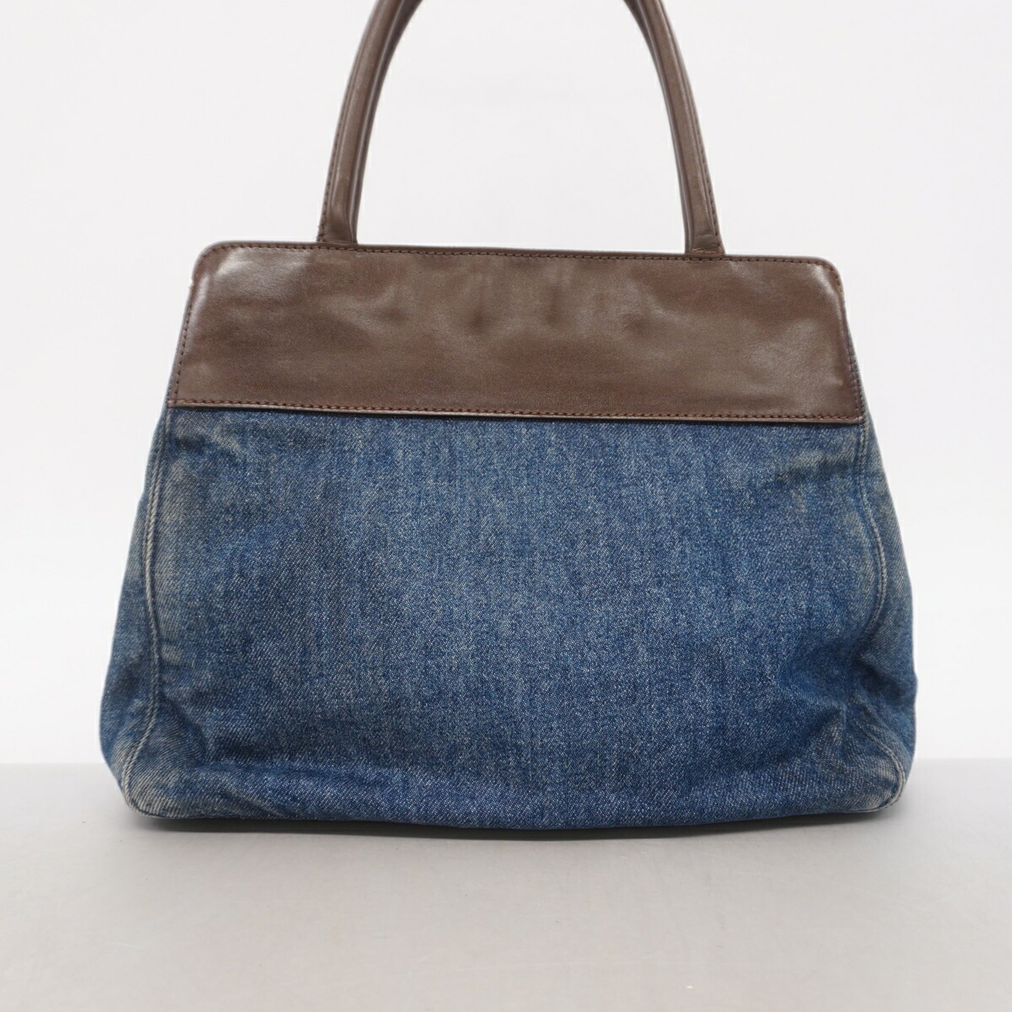 Chanel Blue Brown Denim Tote Bag (Pre-Owned)