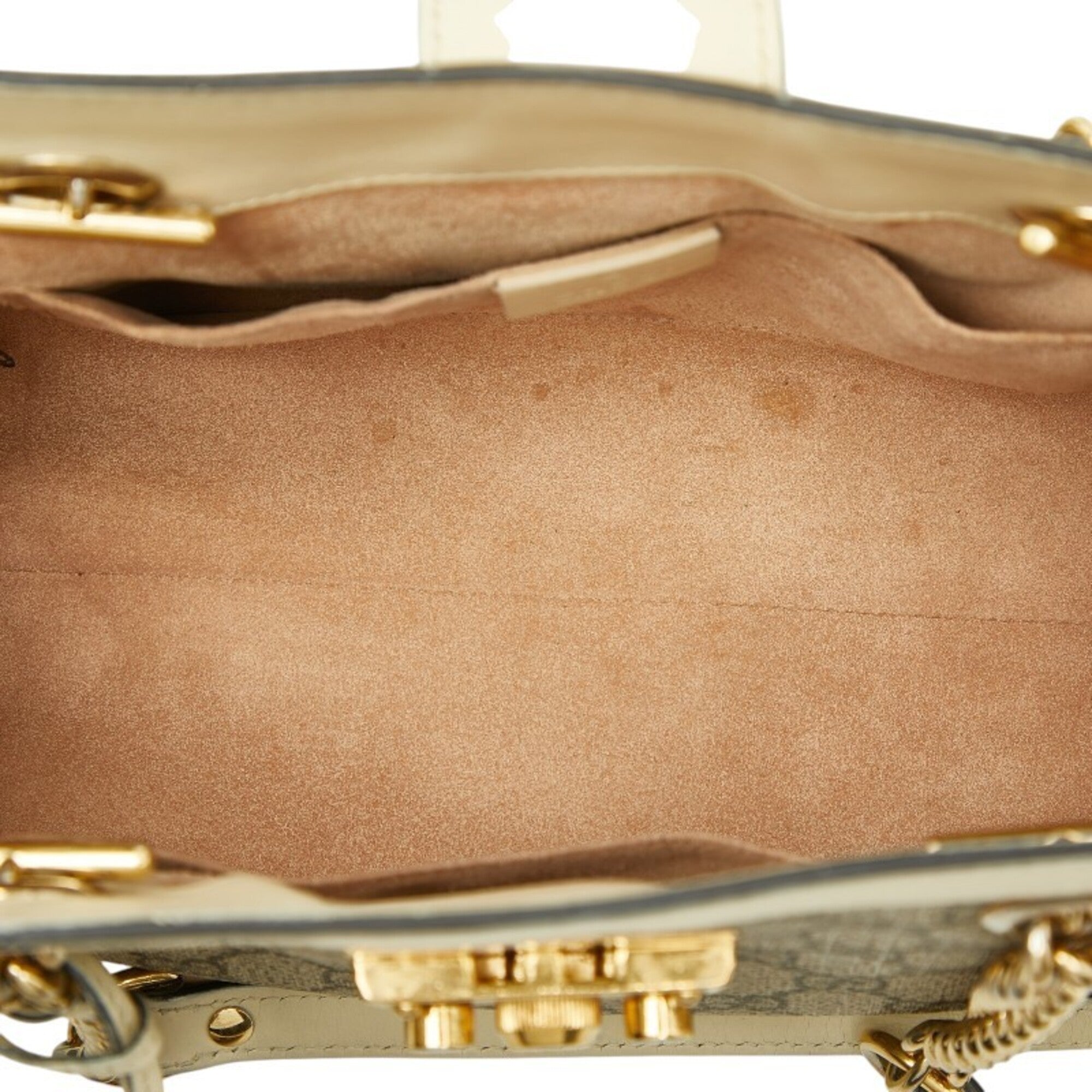 Gucci Beige Ivory Leather Pvc Shoulder Bag (Pre-Owned)
