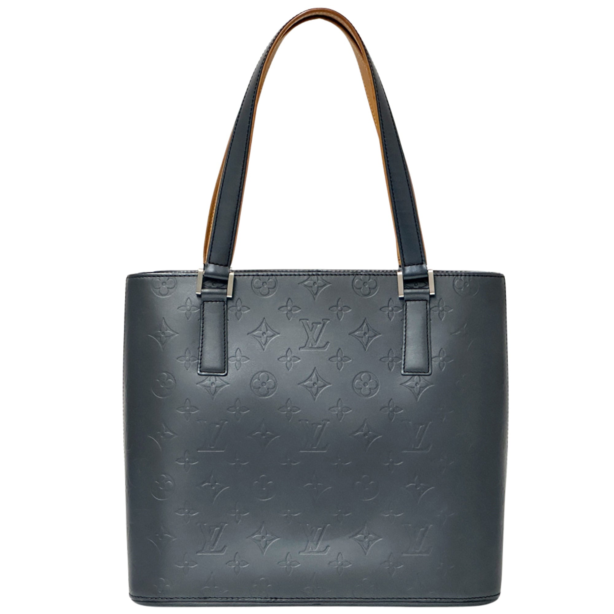 Louis Vuitton Blue Monogram Mat Handbag Tote Bag (Pre-Owned)