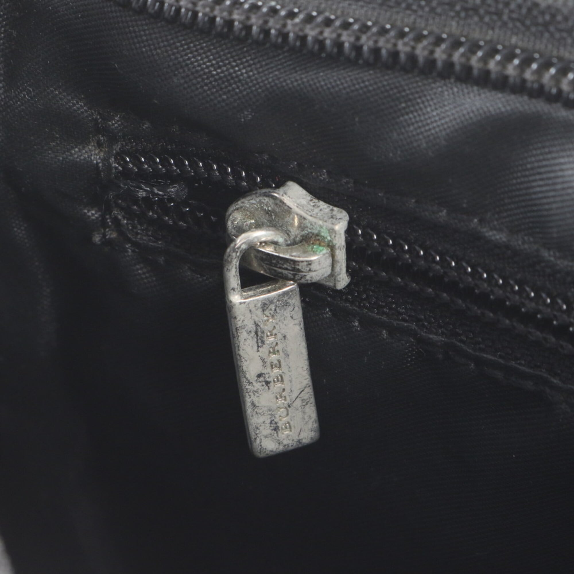 Burberry Black Leather Canvas Messenger Bag Shoulder Bag (Pre-Owned)