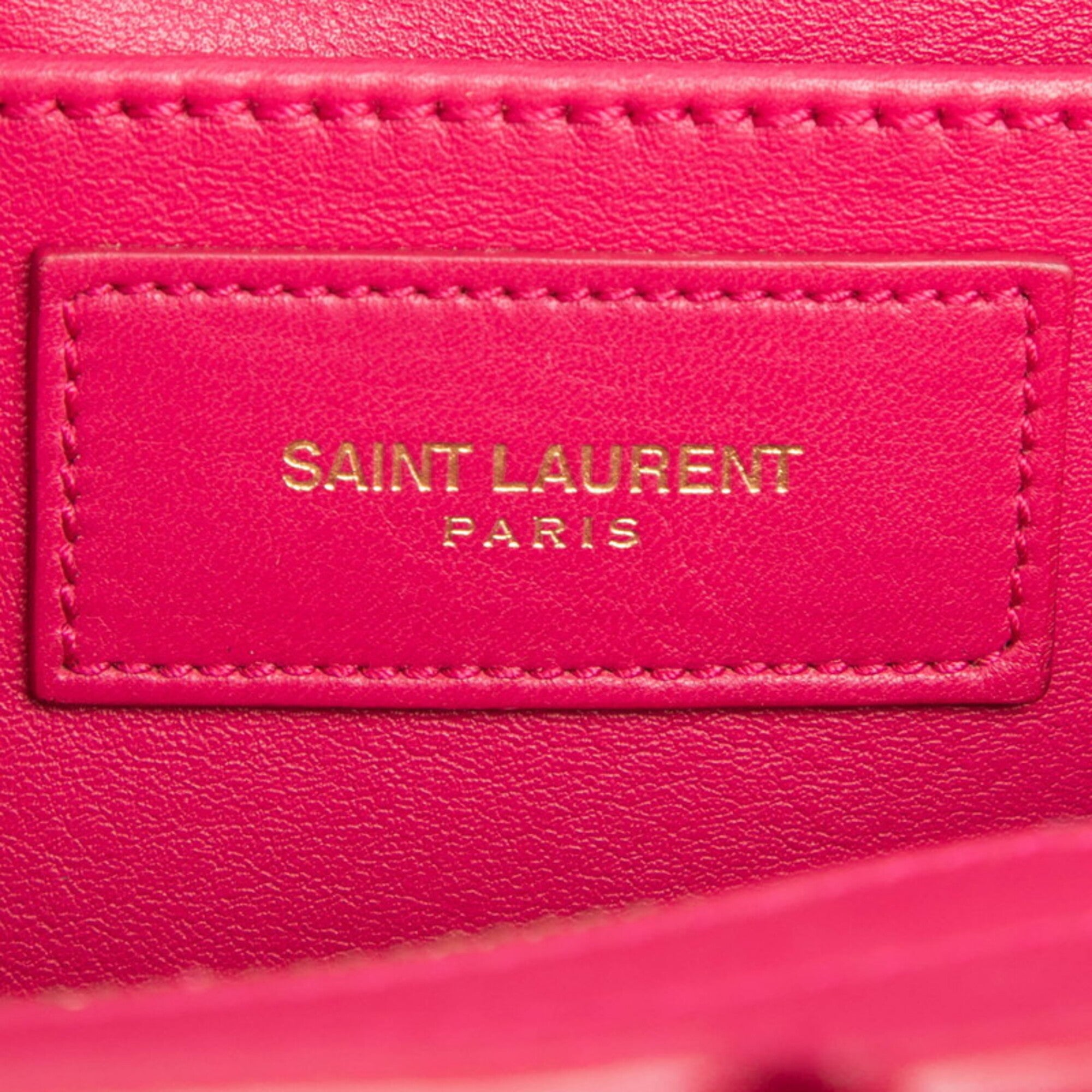 Saint Laurent Pink Leather Handbag Shoulder Bag (Pre-Owned)