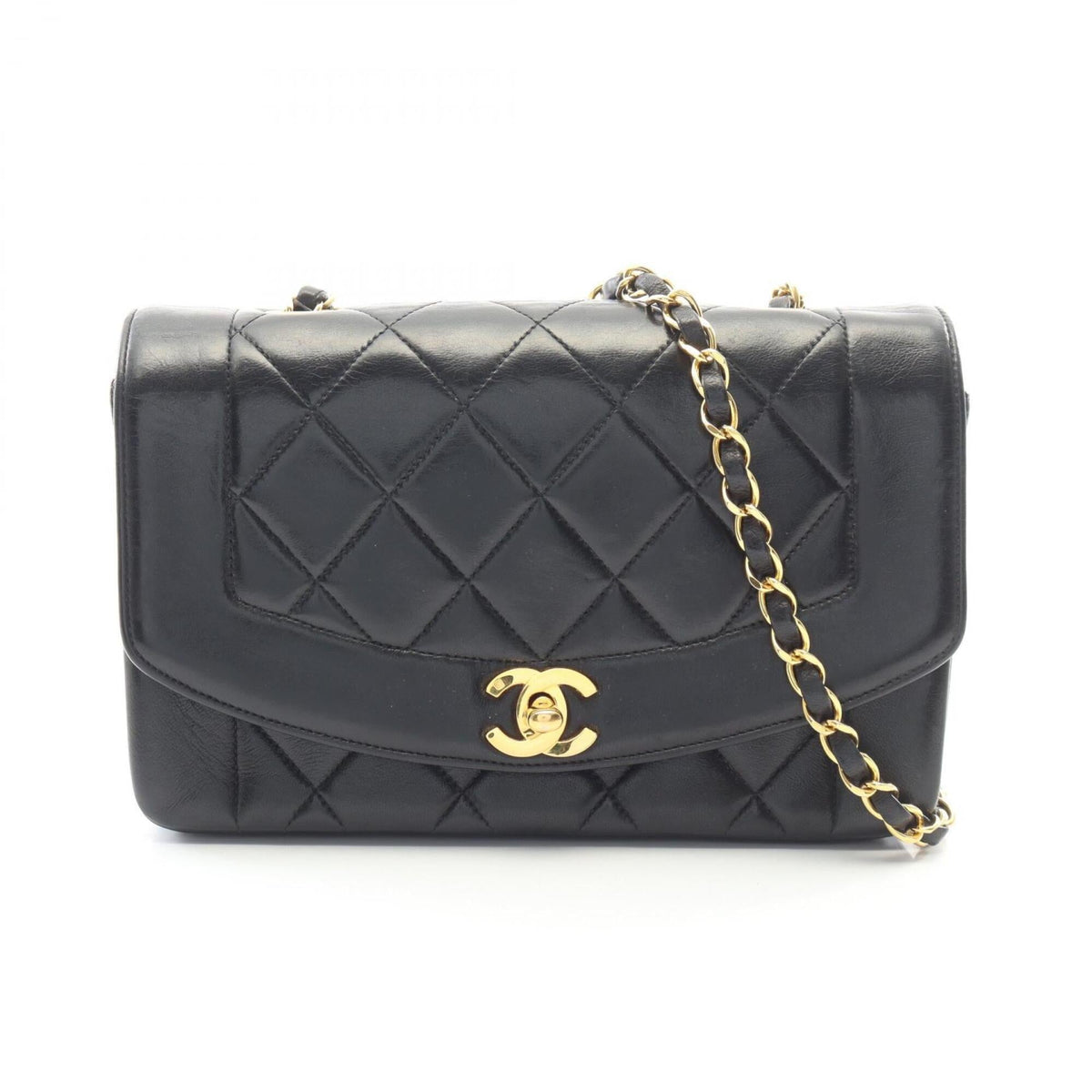 Chanel Matelasse Black Leather Handbag Shoulder Bag (Pre-Owned)